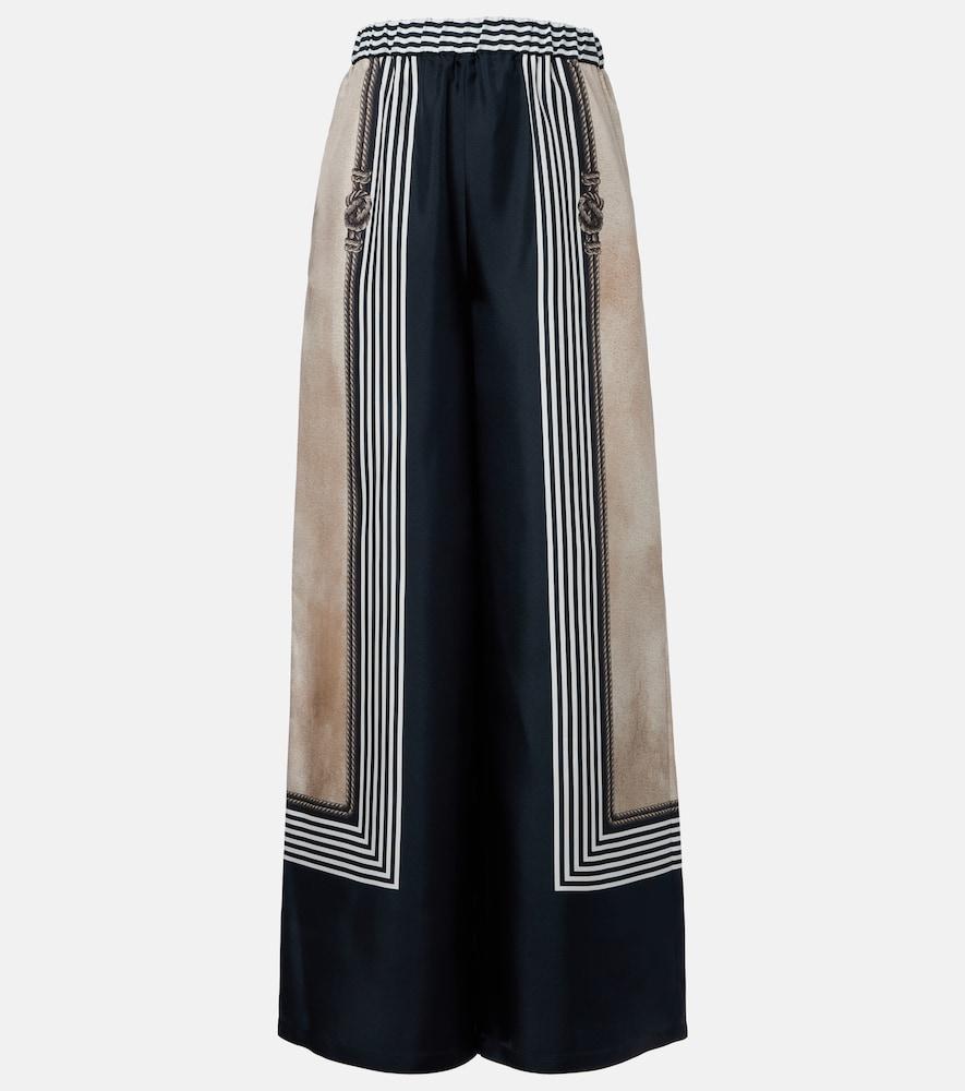 max mara printed silk twill palazzo pants