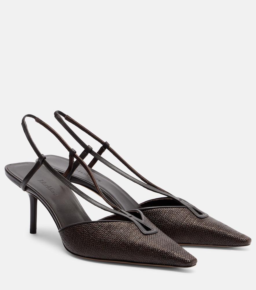 max mara raffia slingback pumps