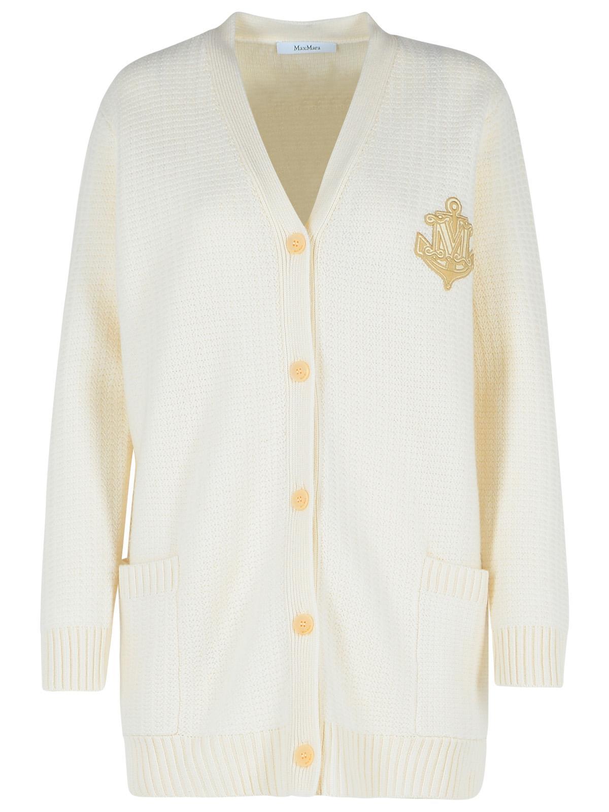 max mara ravello white wool blend cardigan
