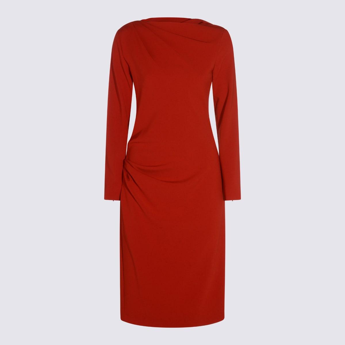 max mara red midi dress