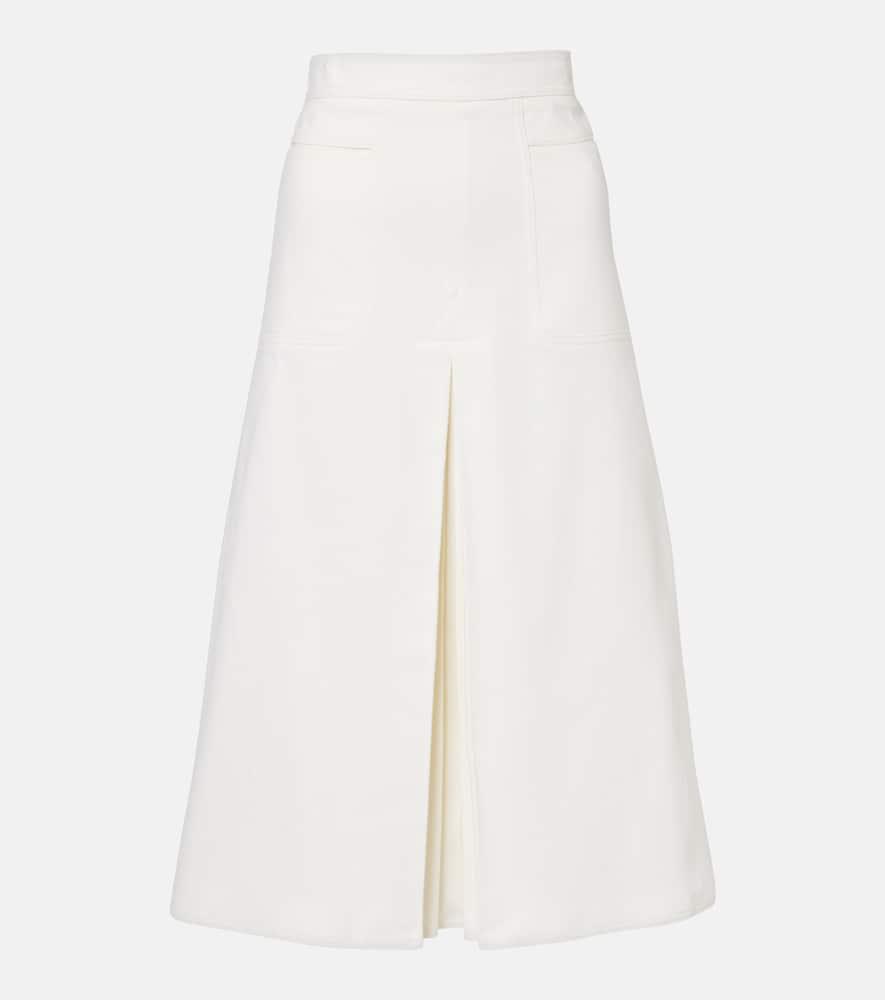 max mara renoir pleated cotton midi skirt