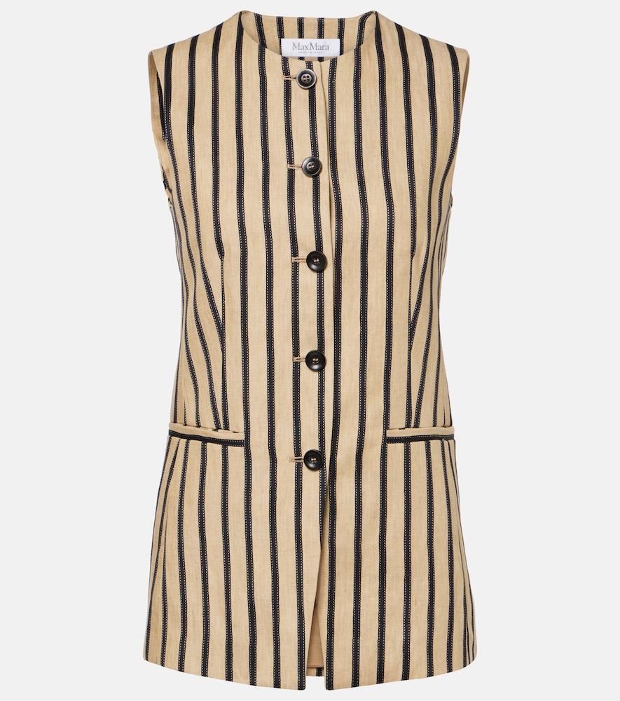 max mara rodeo striped linen and cotton
