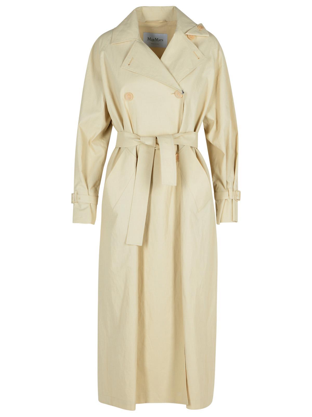max mara ronco beige linen raincoat