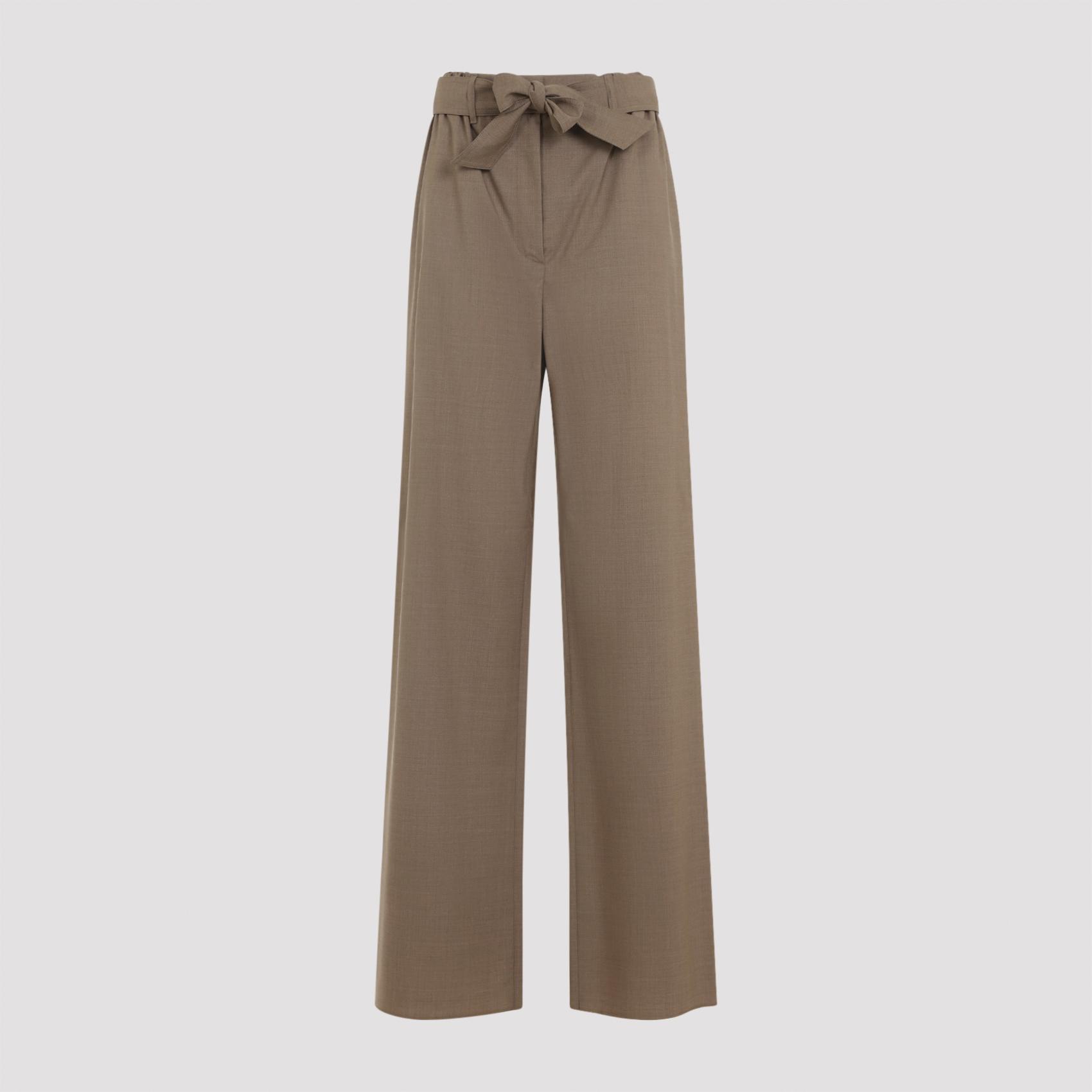max mara salpa bow pants nude & neutrals virgin wool - women