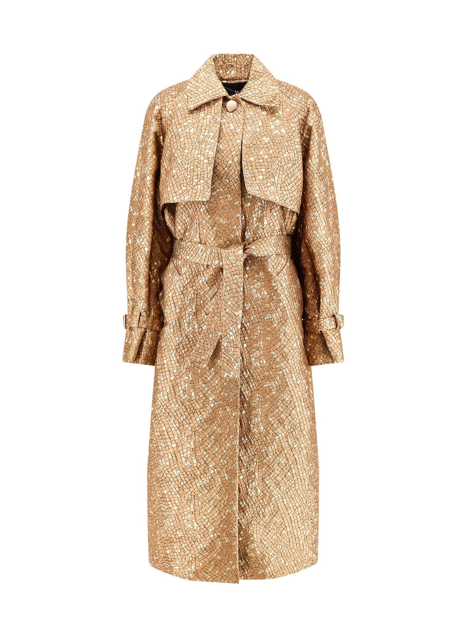 max mara salsa oversize jacquard fabric trench with mosaic effect
