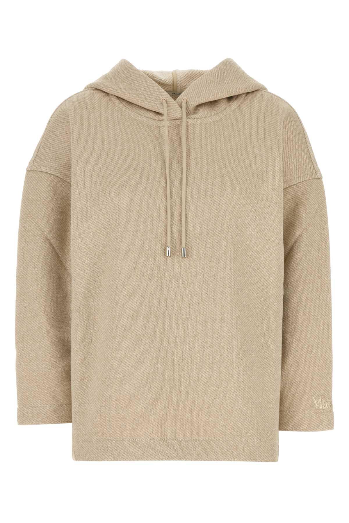 max mara sand cotton blend rally sweatshirt