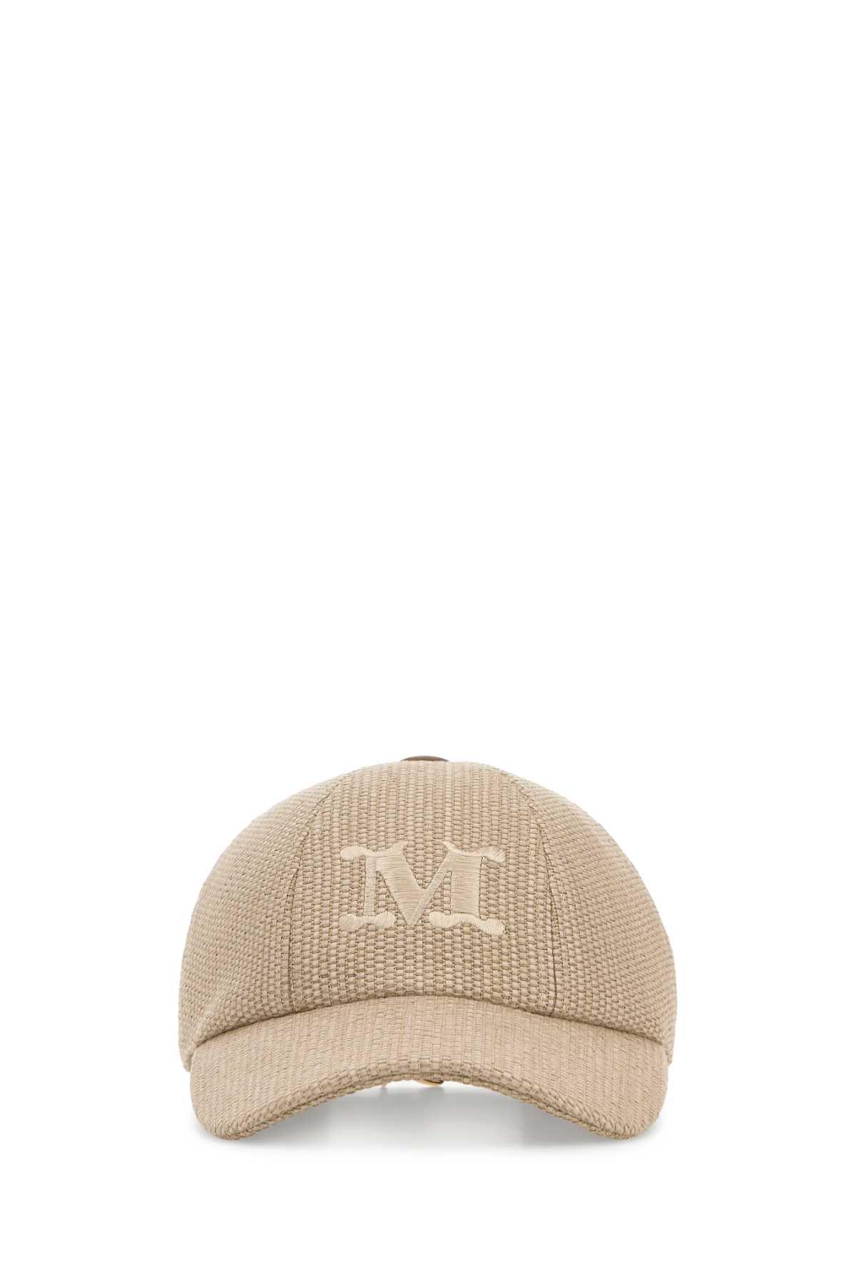 max mara sand raffia circense baseball cap