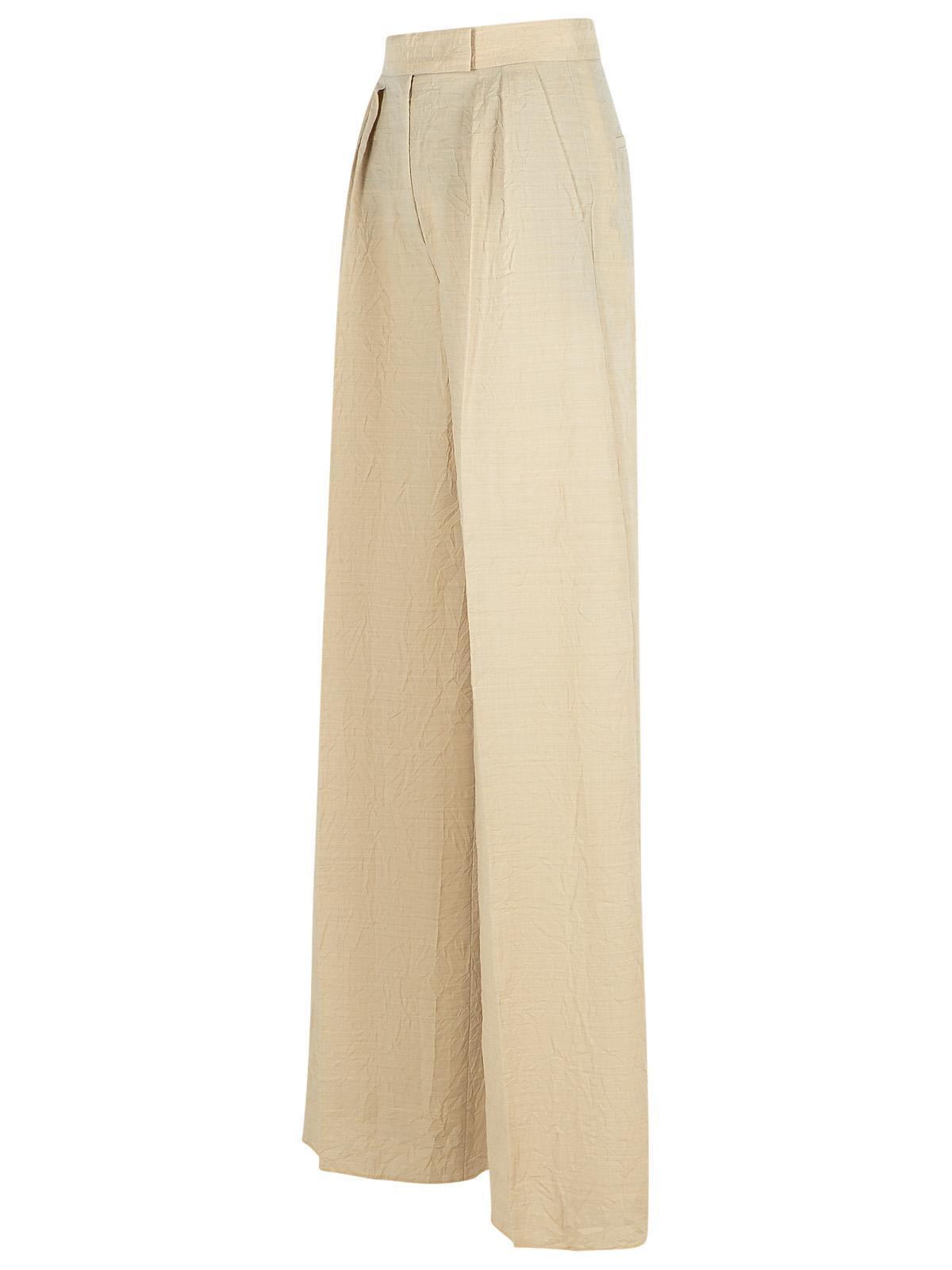 max mara sand wool acinoso wide-leg pant
