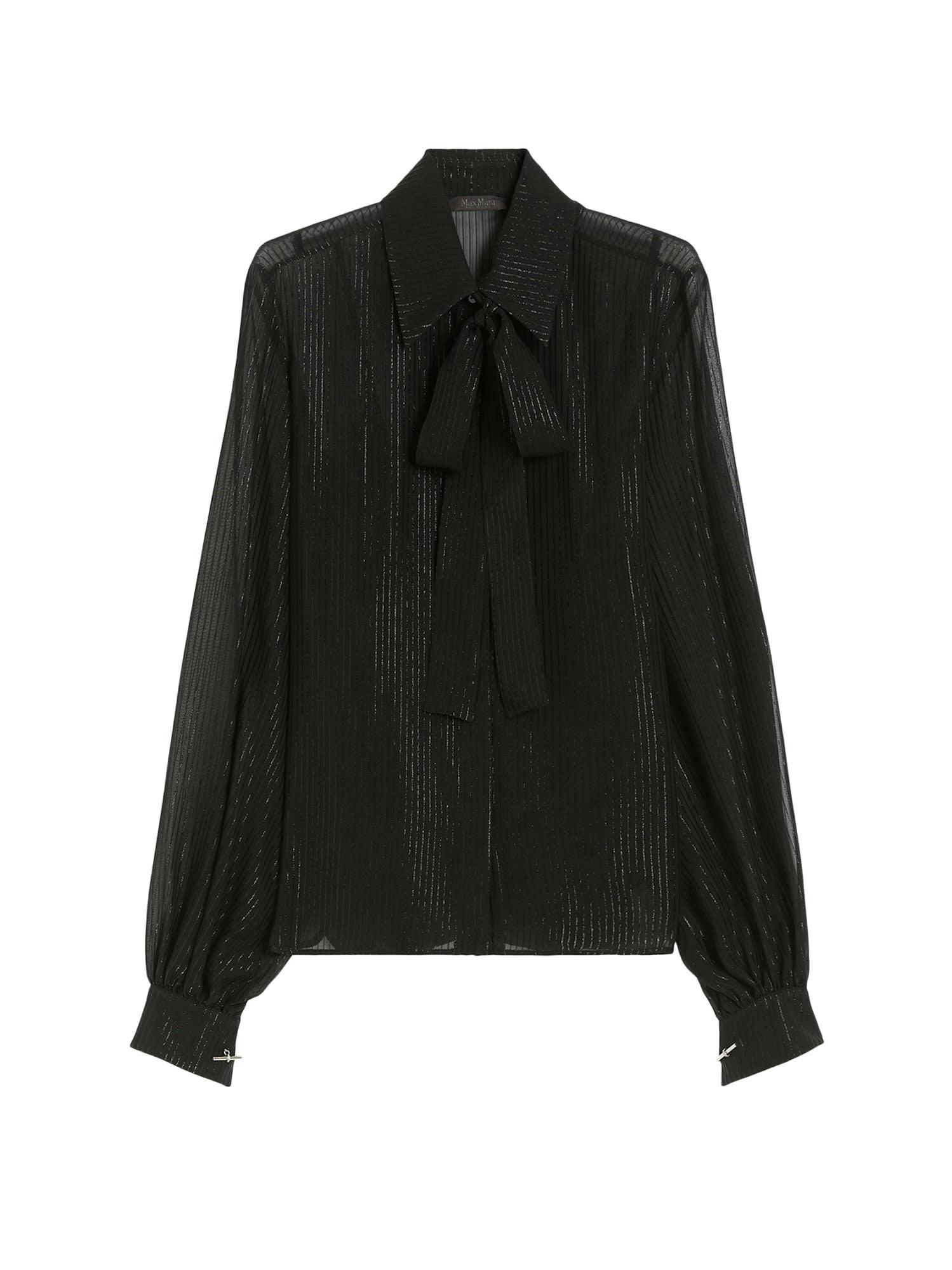 max mara scafati silk shirt with lurex profiles