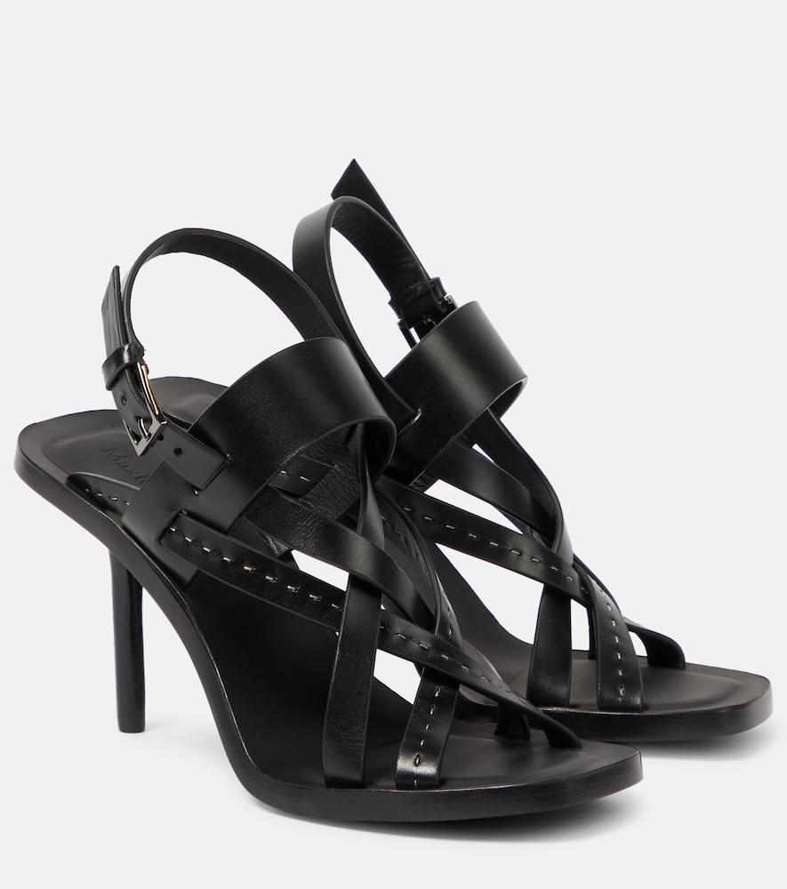 max mara seamhighsan 90 leather sandals