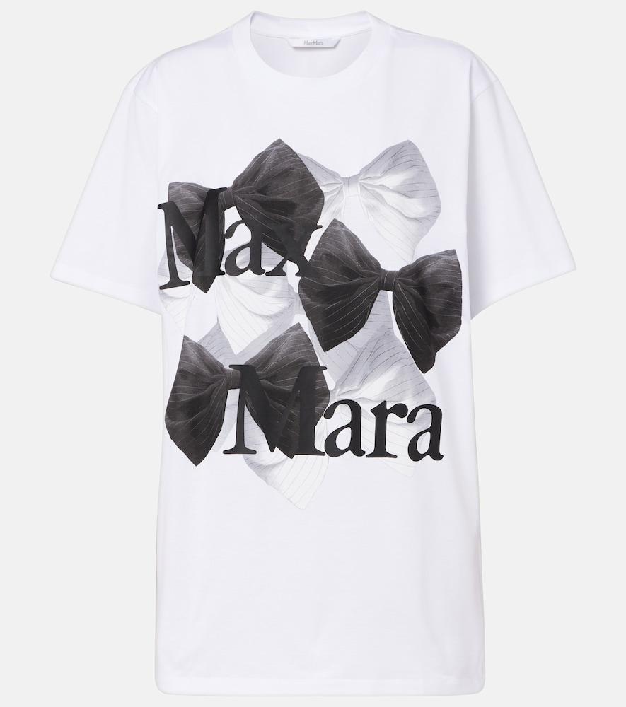 max mara sequoia logo printed cotton jersey t