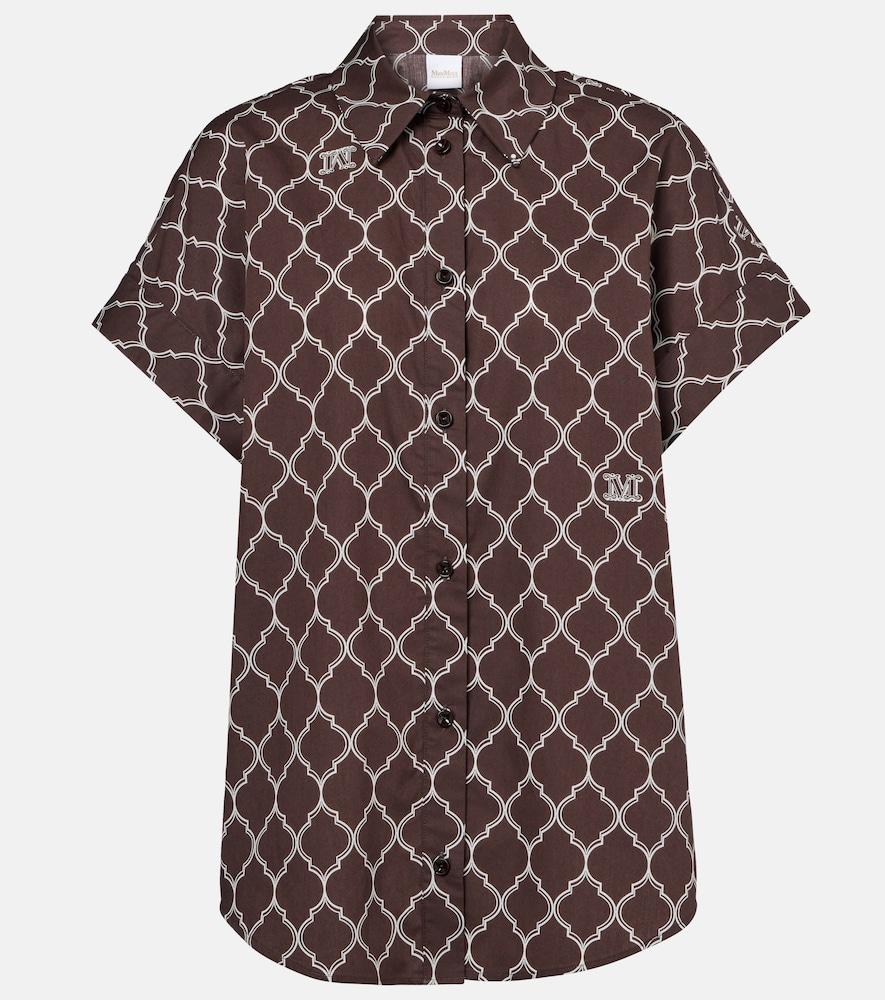 max mara sponda printed cotton poplin shirt