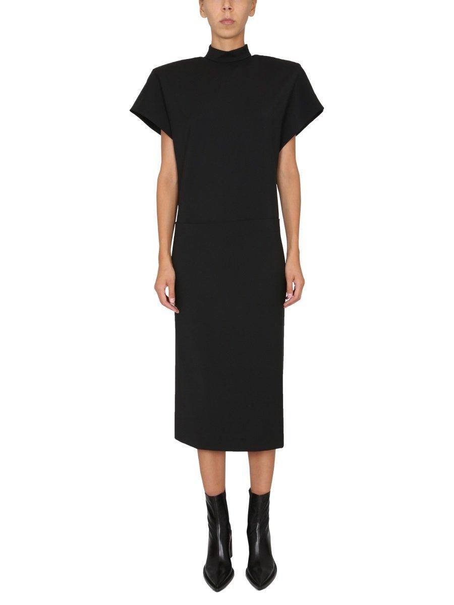 max mara sportmax mock neck shortsleeved dress