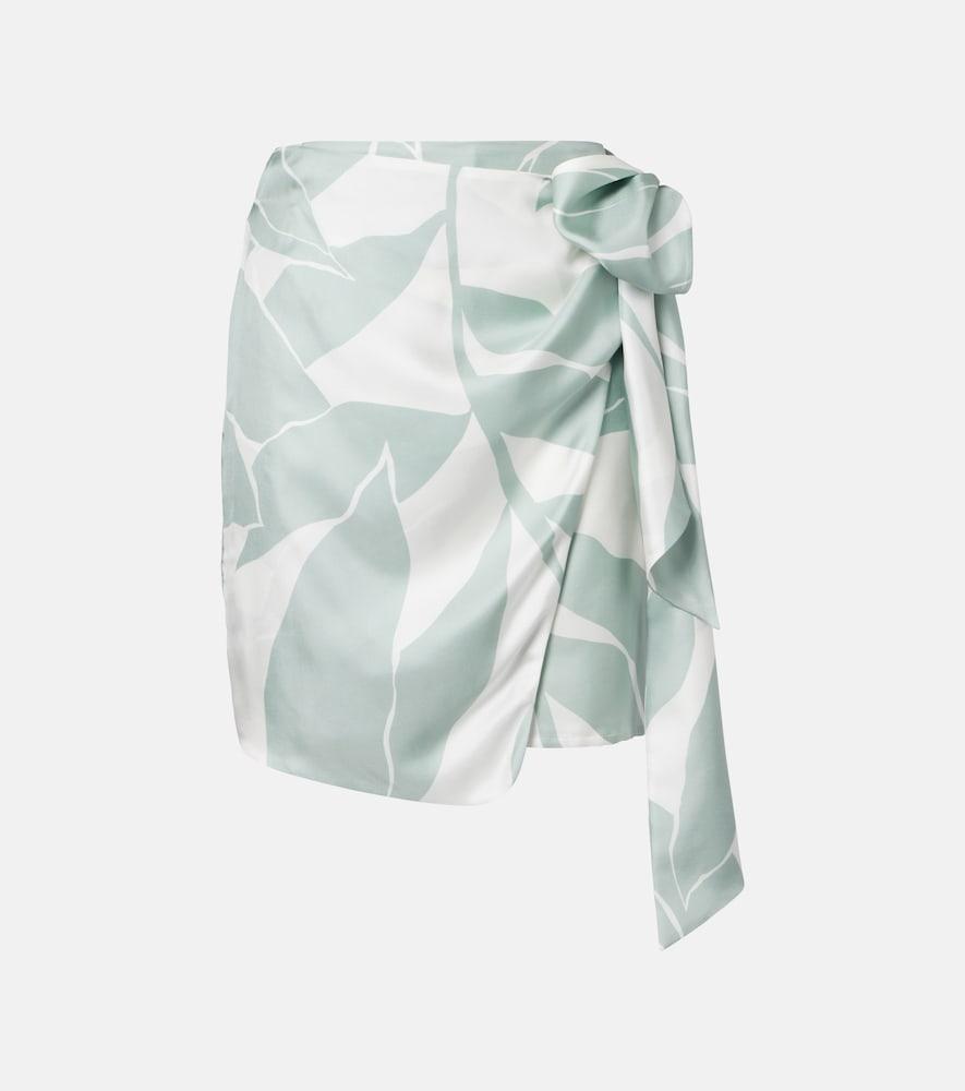 max mara strano printed silk twill miniskirt