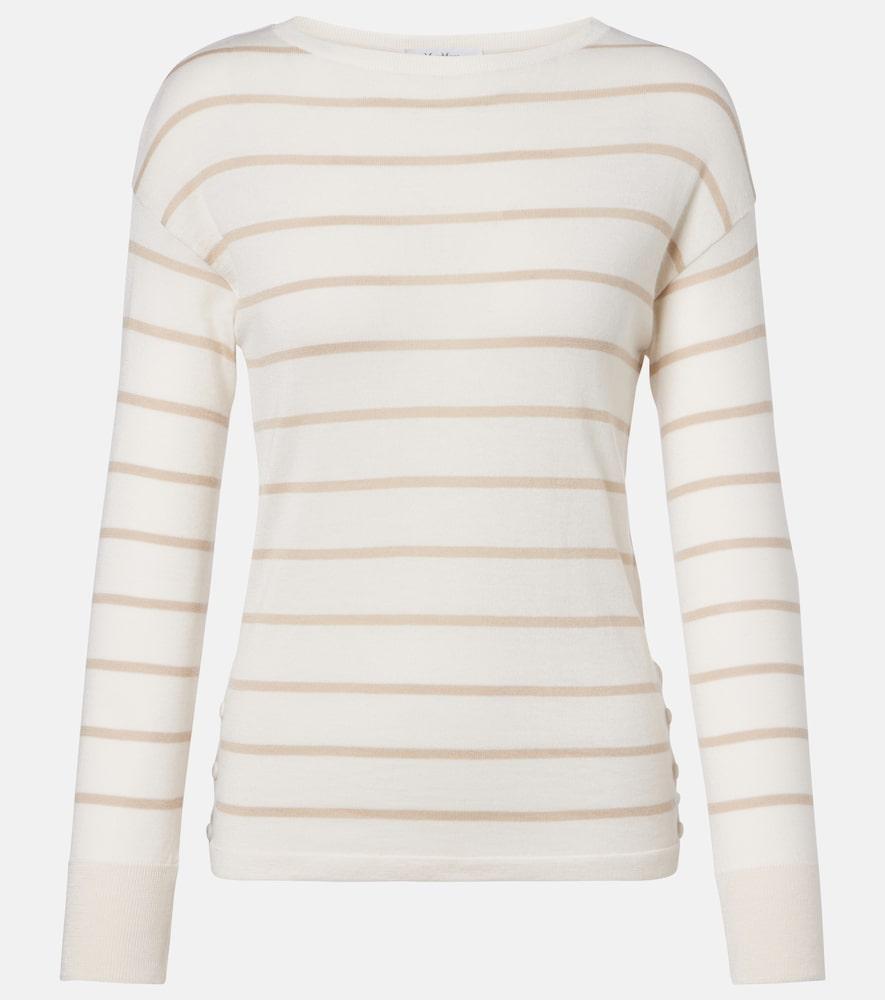 max mara striped cashmere and silk sweater