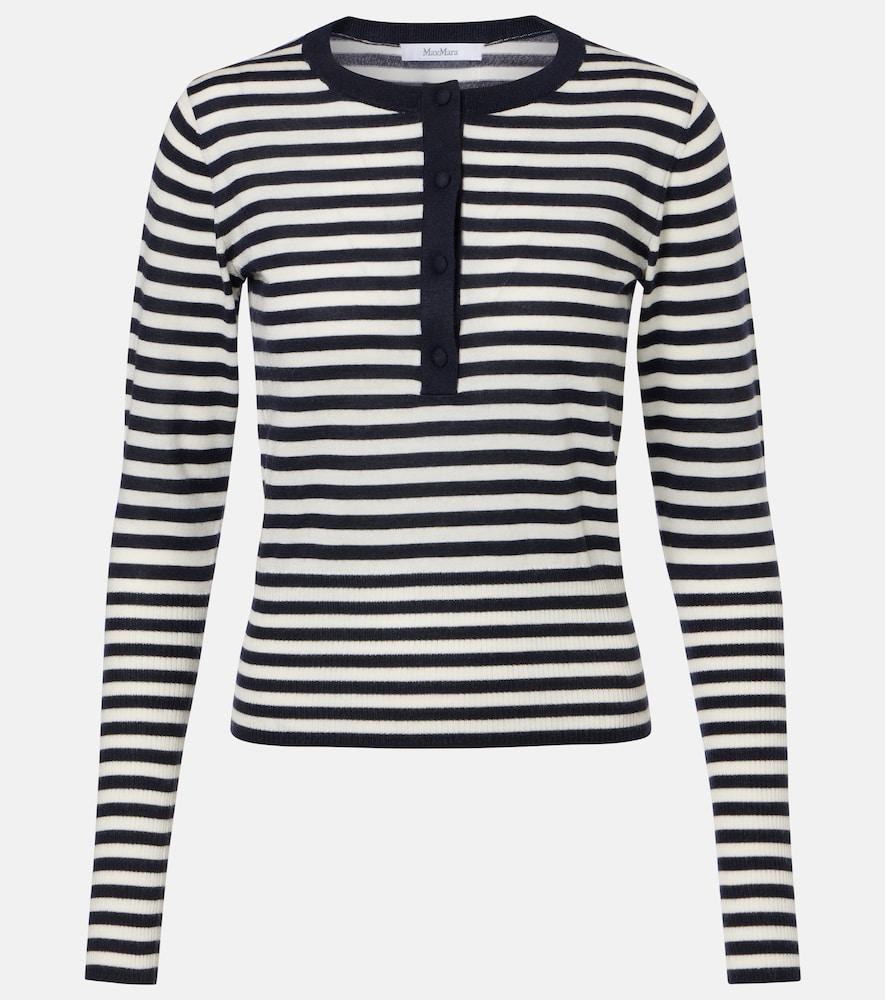 max mara striped cashmere henley sweater
