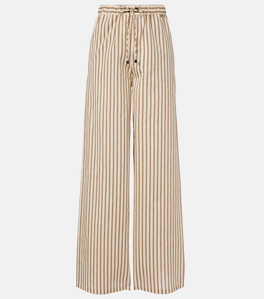 max mara striped cotton and silk wide