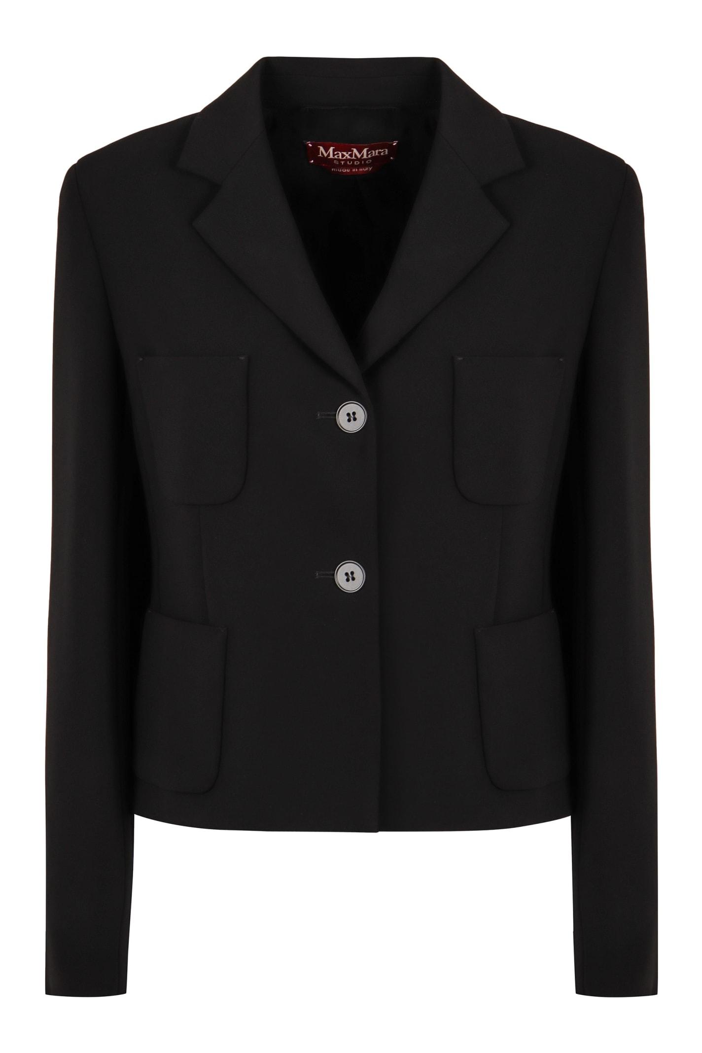 max mara studio alpino single-breasted two-button jacket