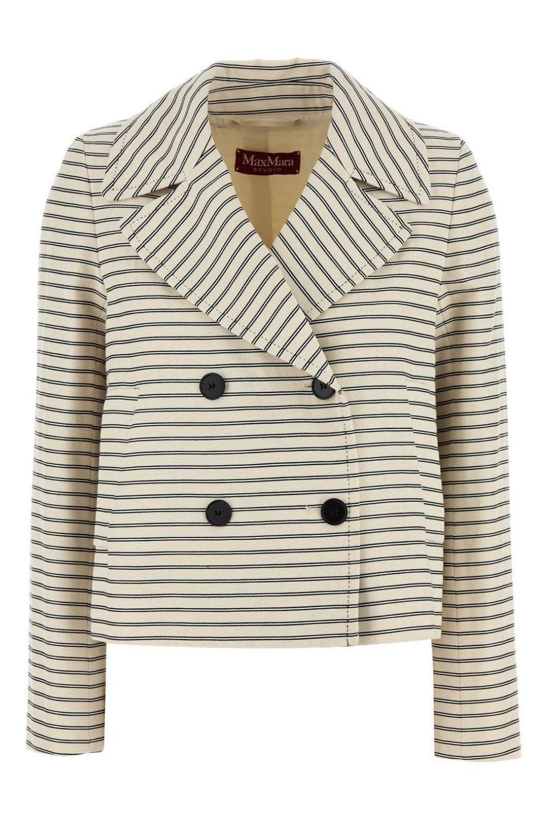 max mara studio assuan striped double-breasted jacket