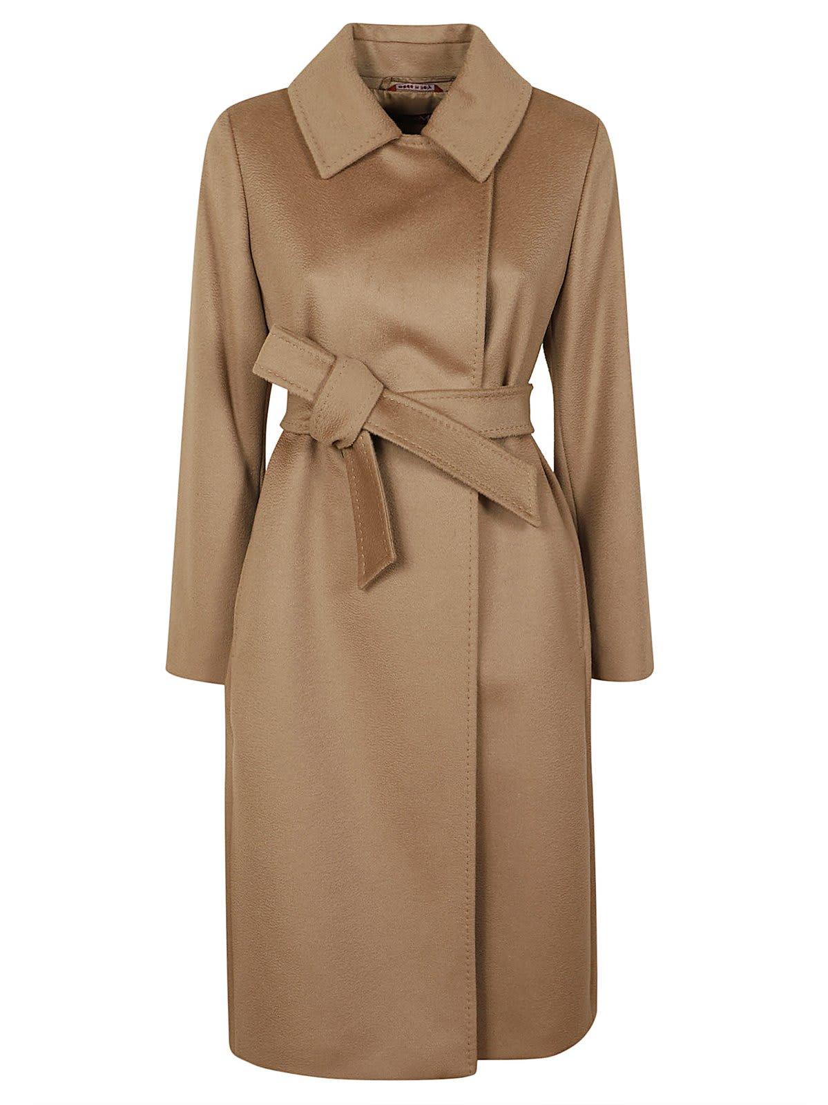 max mara studio belted long-sleeved coat