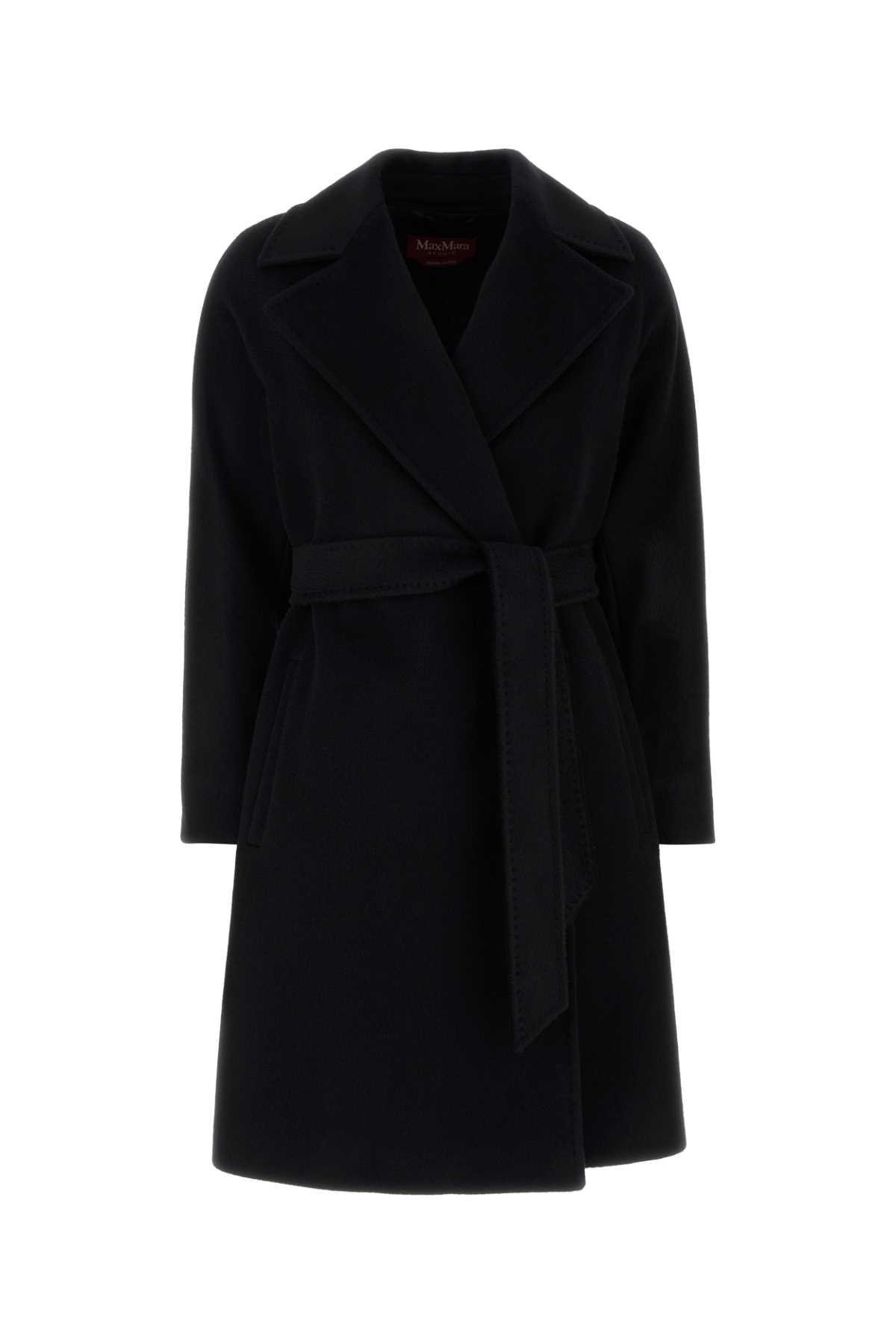 max mara studio black wool dravenna coat