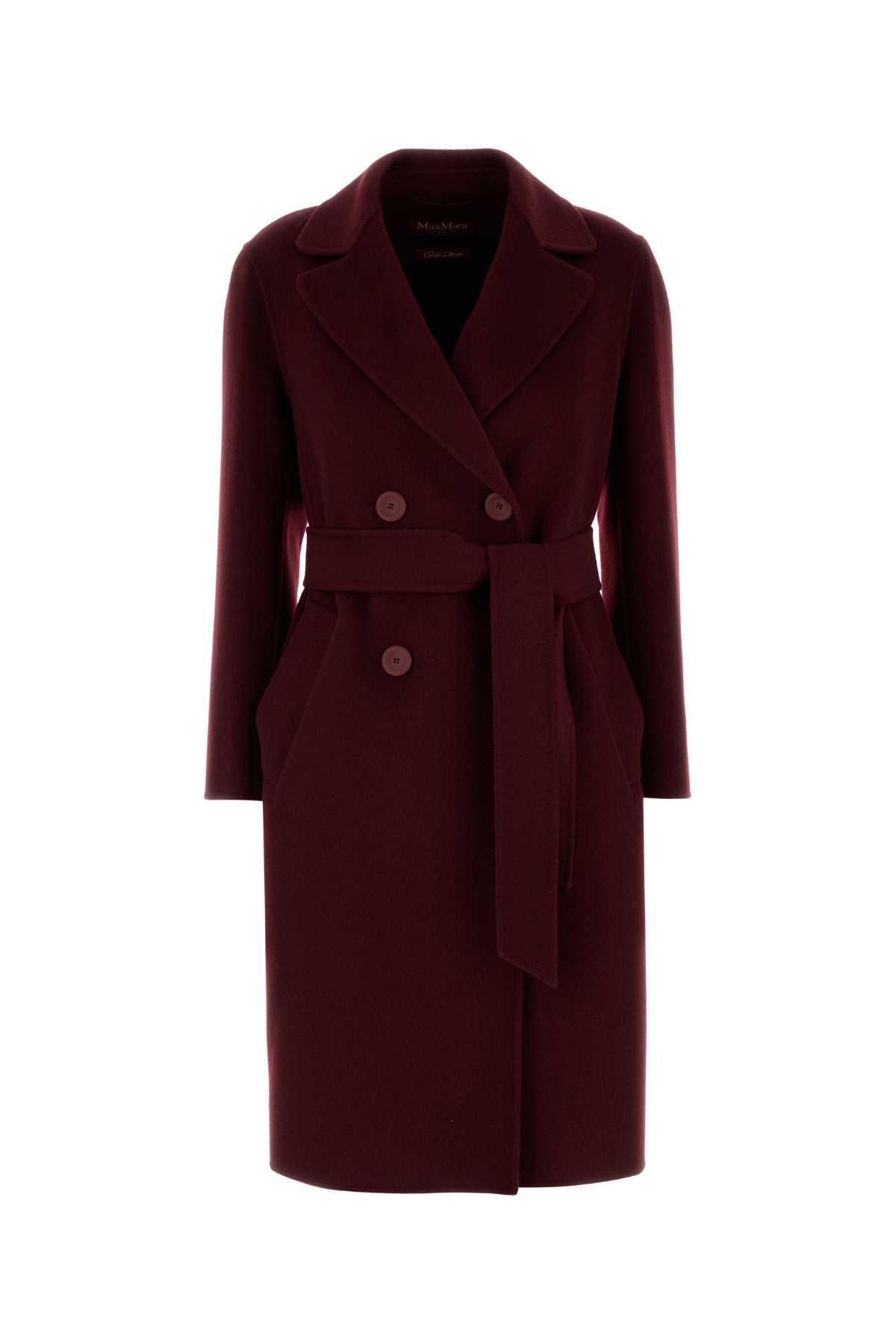 max mara studio burgundy cashmere and wool canneti coat