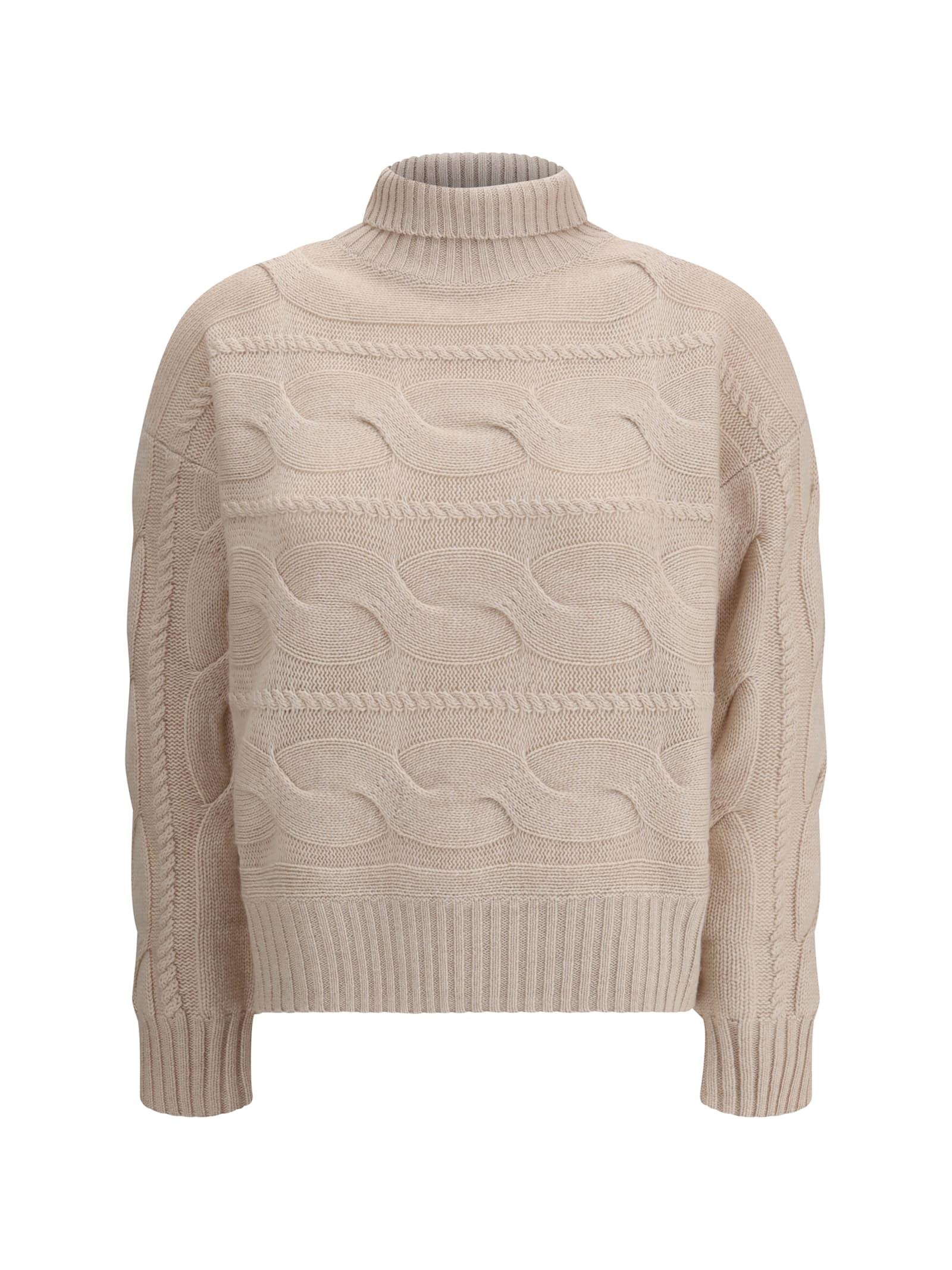 max mara studio cable-knitted wool and cashmere sweater