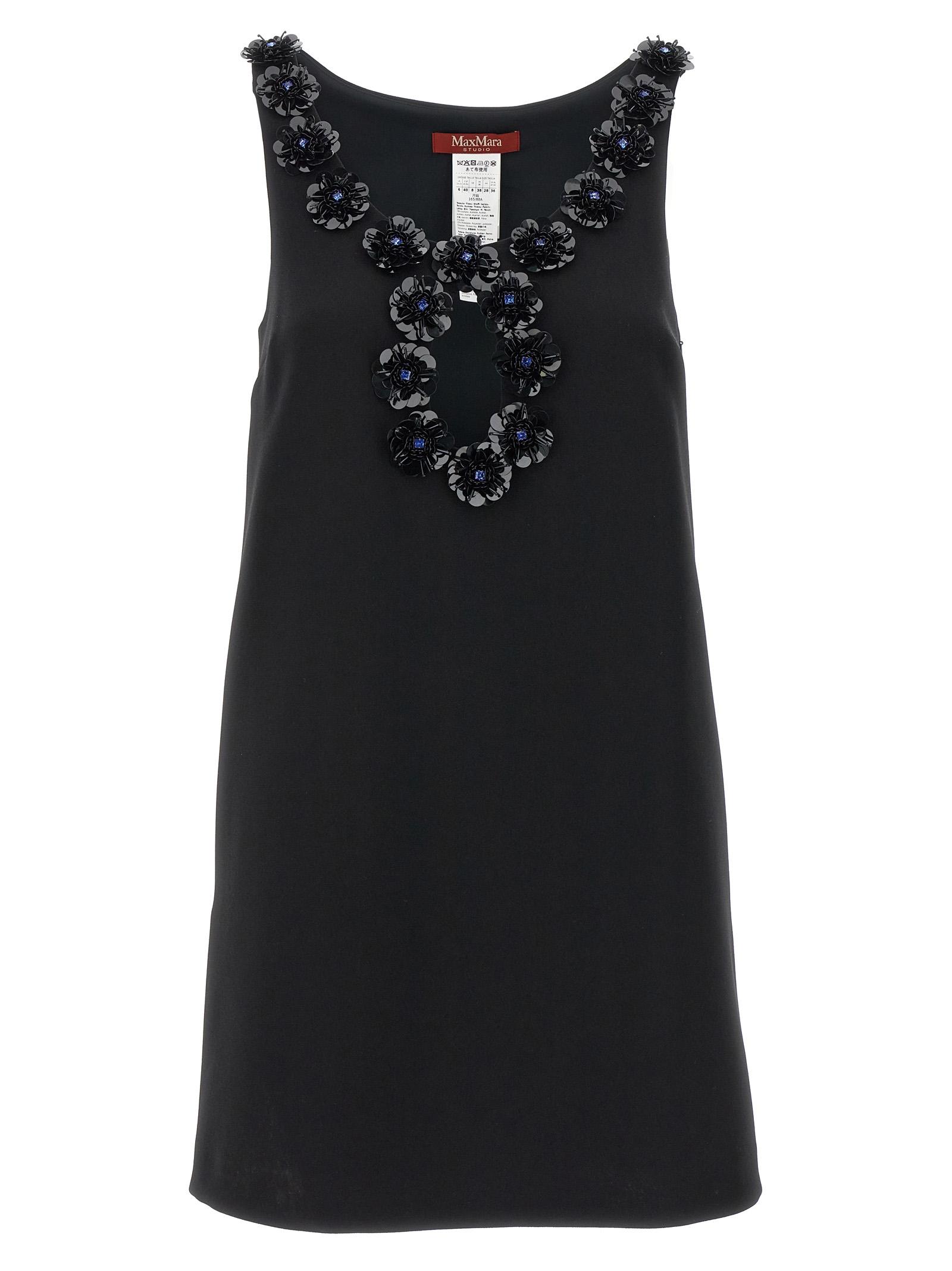 max mara studio delis dress black acetate - women