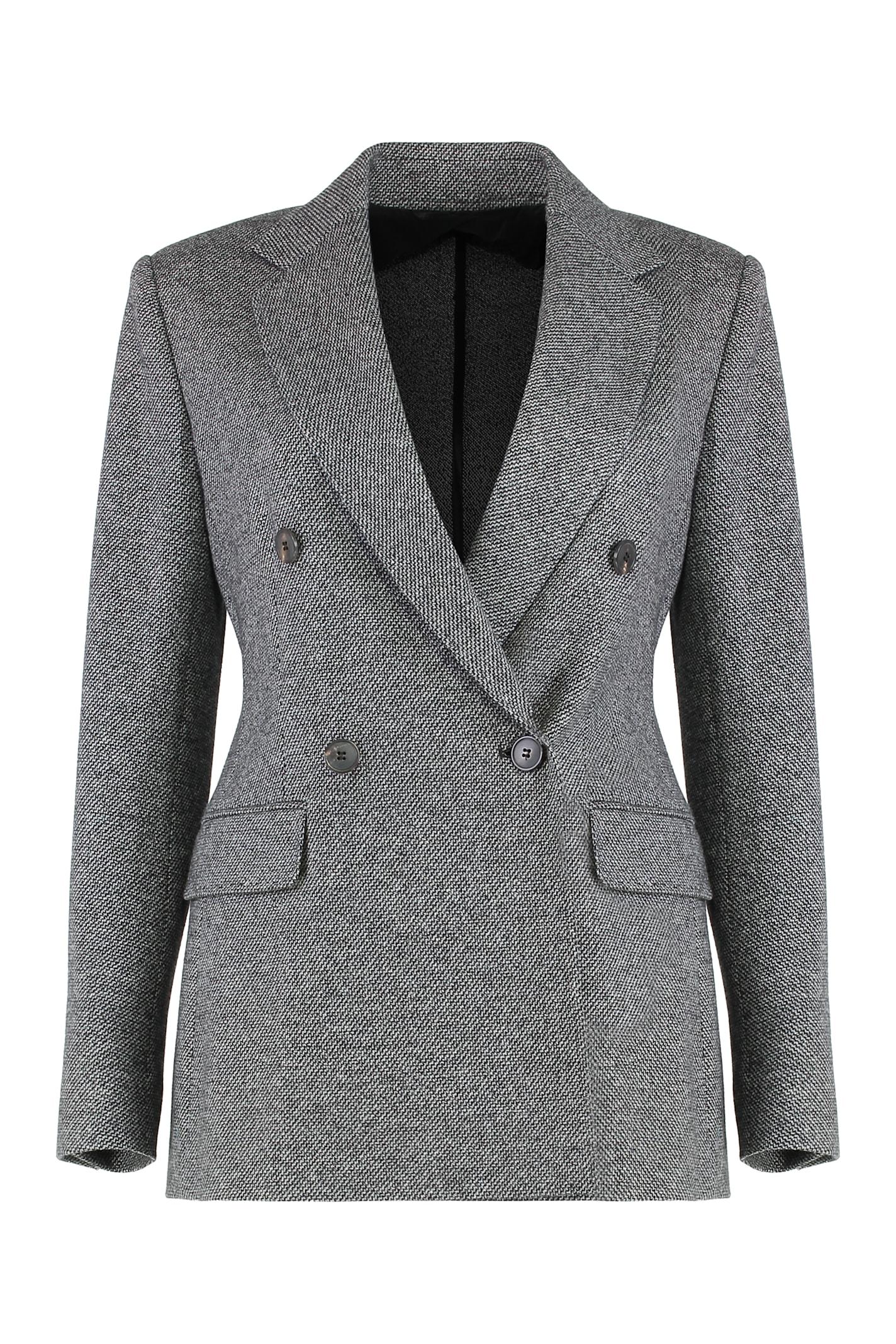 max mara studio double-breasted blazer in jersey