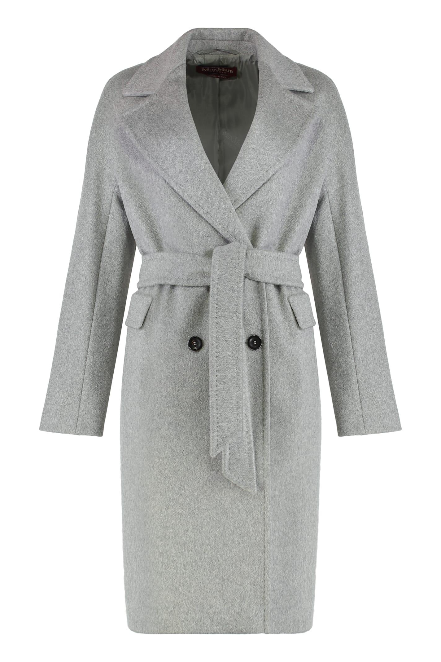 max mara studio double-breasted coat in cashmere blend