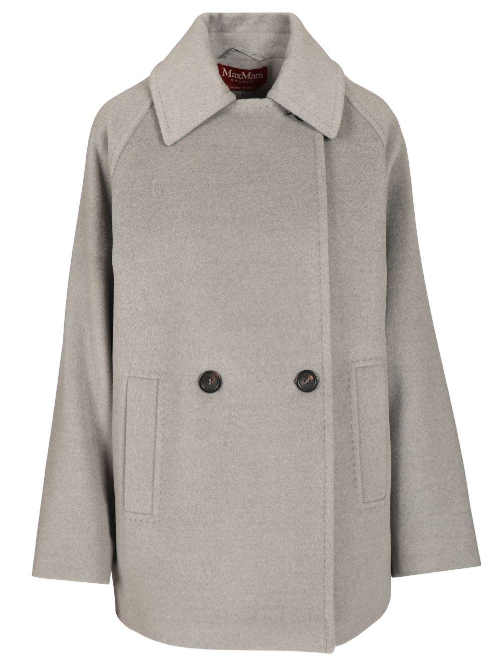 max mara studio double-breasted wool pea coat