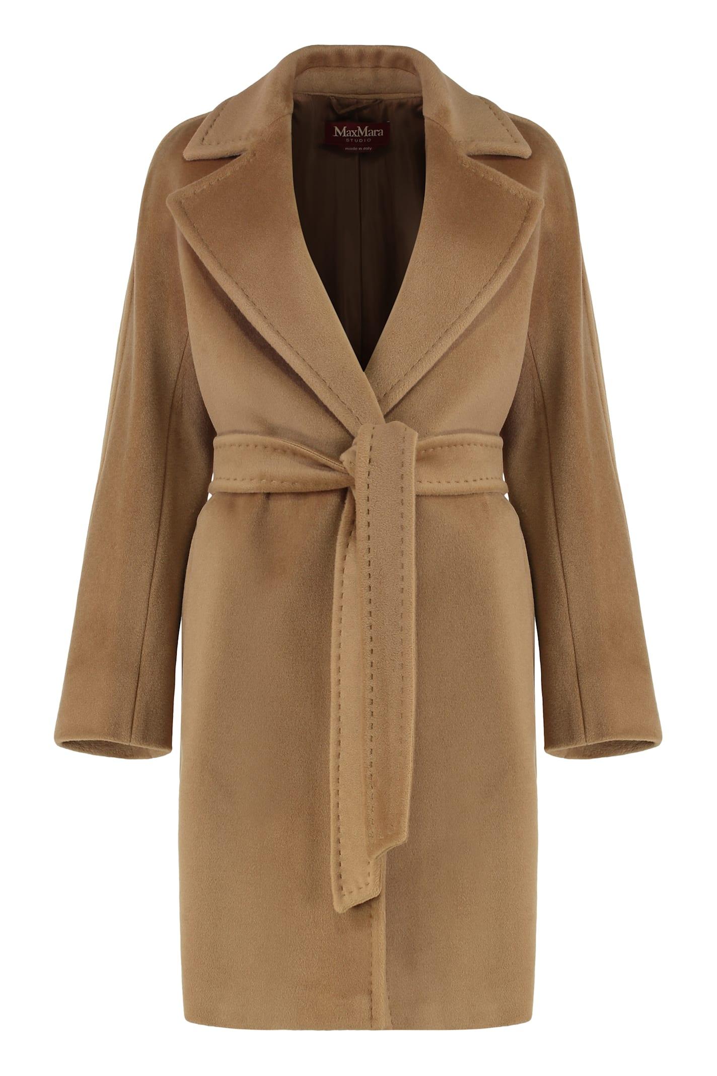 max mara studio dressing gown in beaver wool