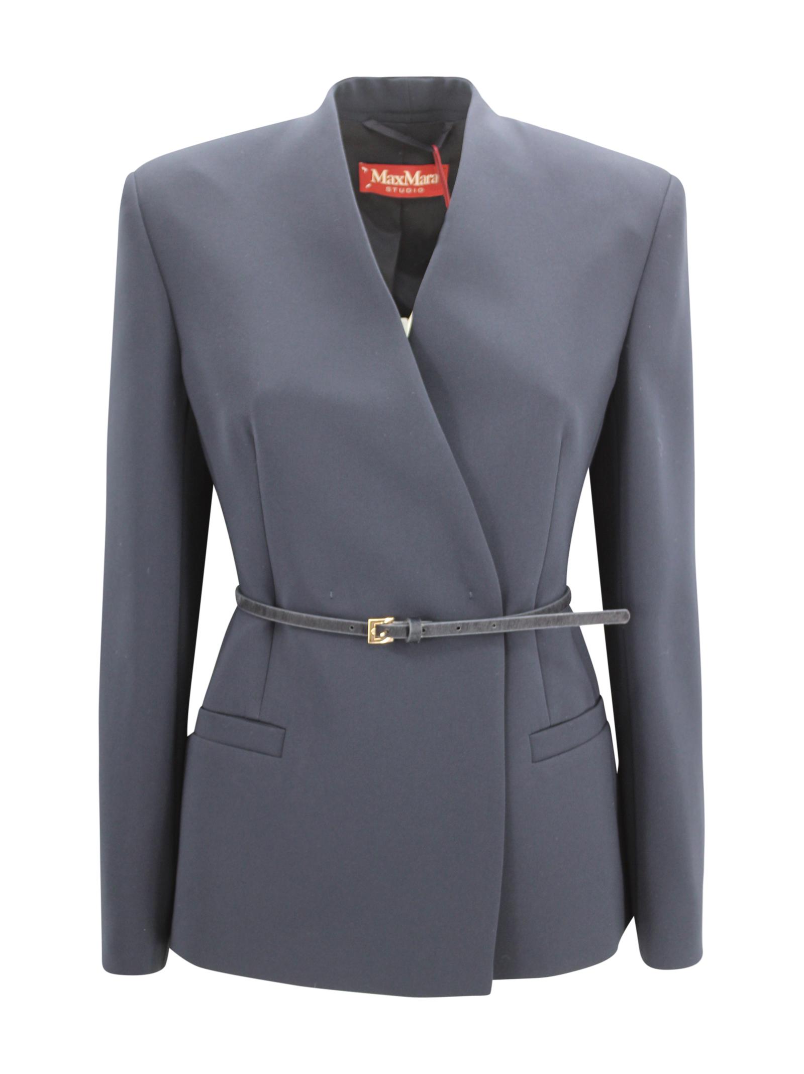 max mara studio jackets blue triacetate - women