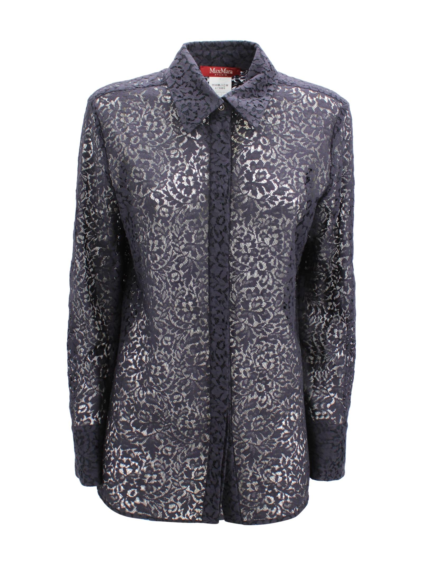 max mara studio lace shirt on tulle base