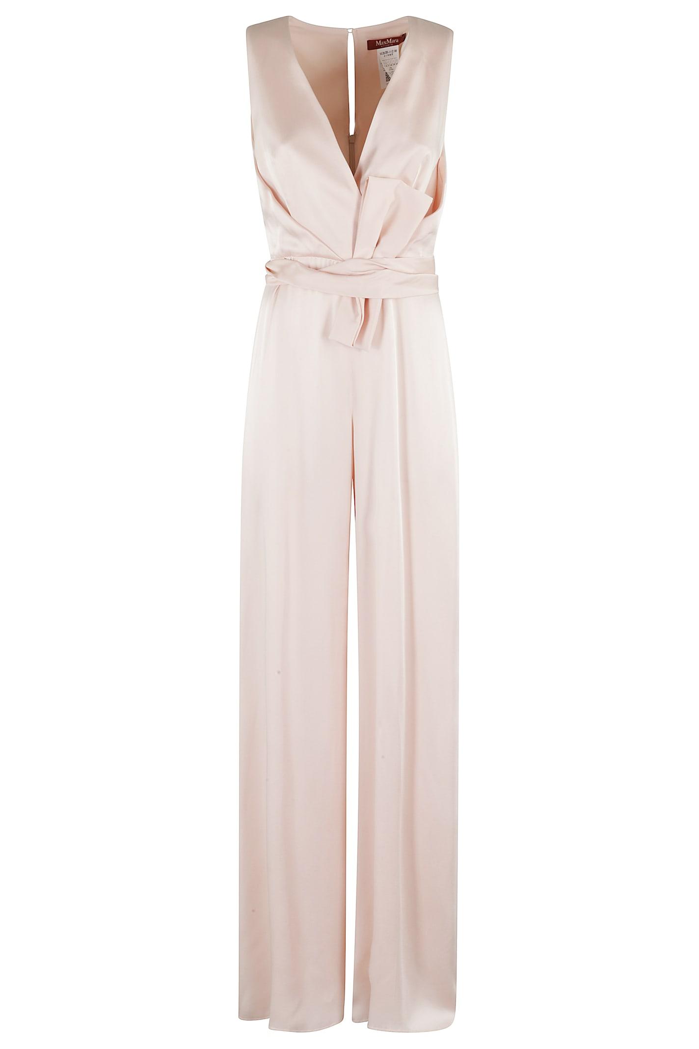 max mara studio light pink satin pomez jumpsuit