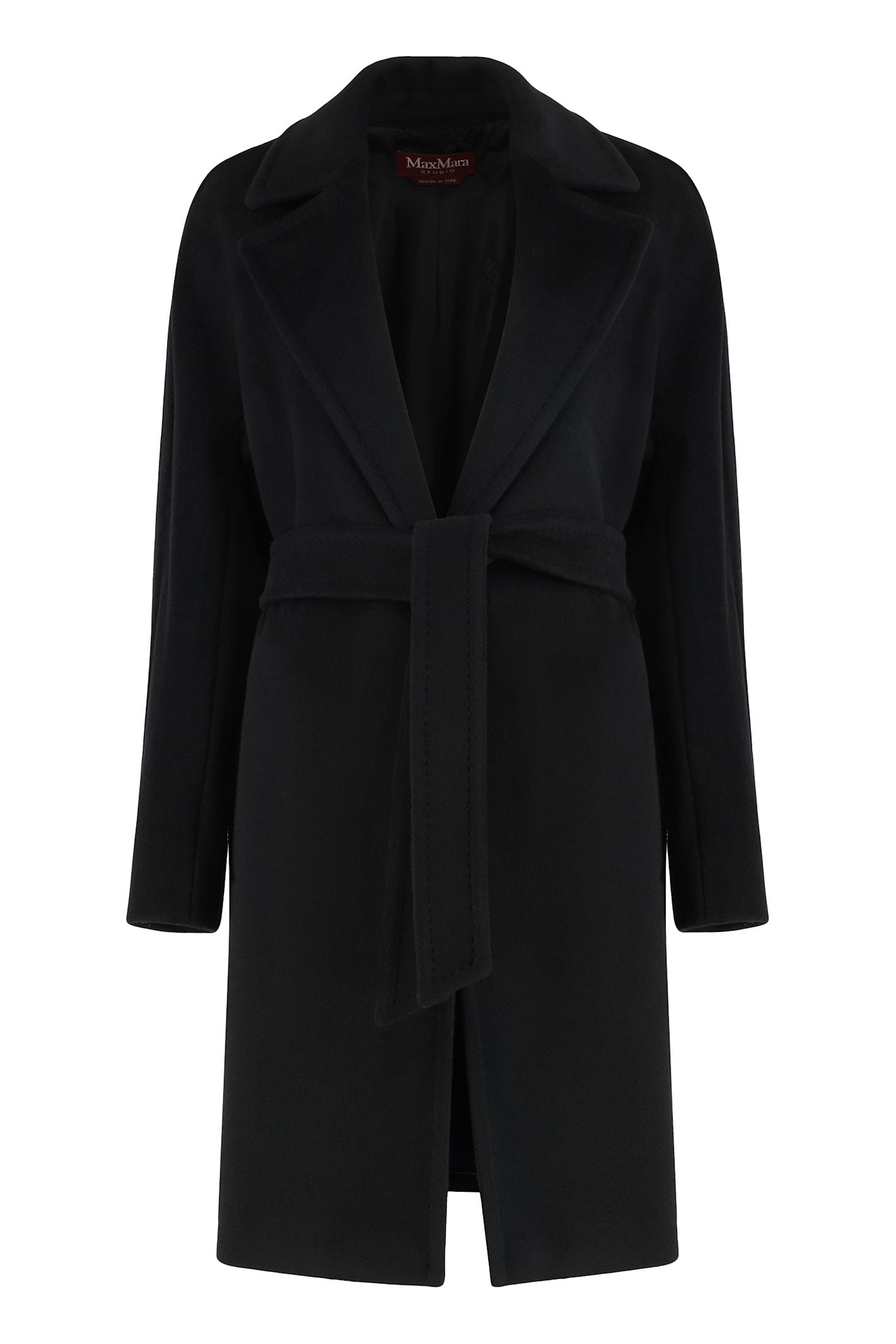 max mara studio robe coat in beaver wool