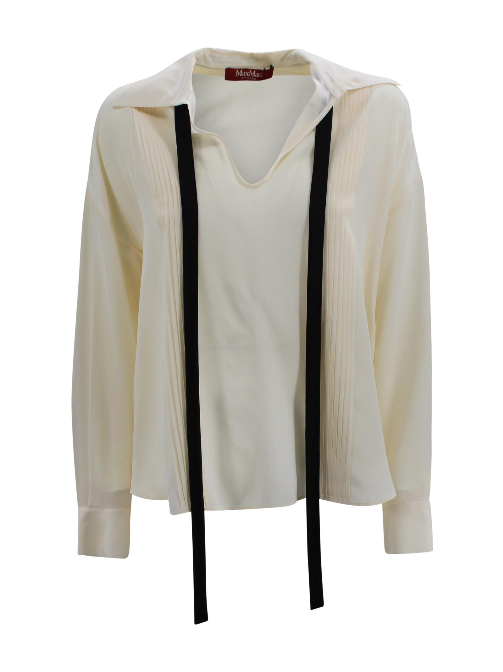 max mara studio shirts beige silk - women