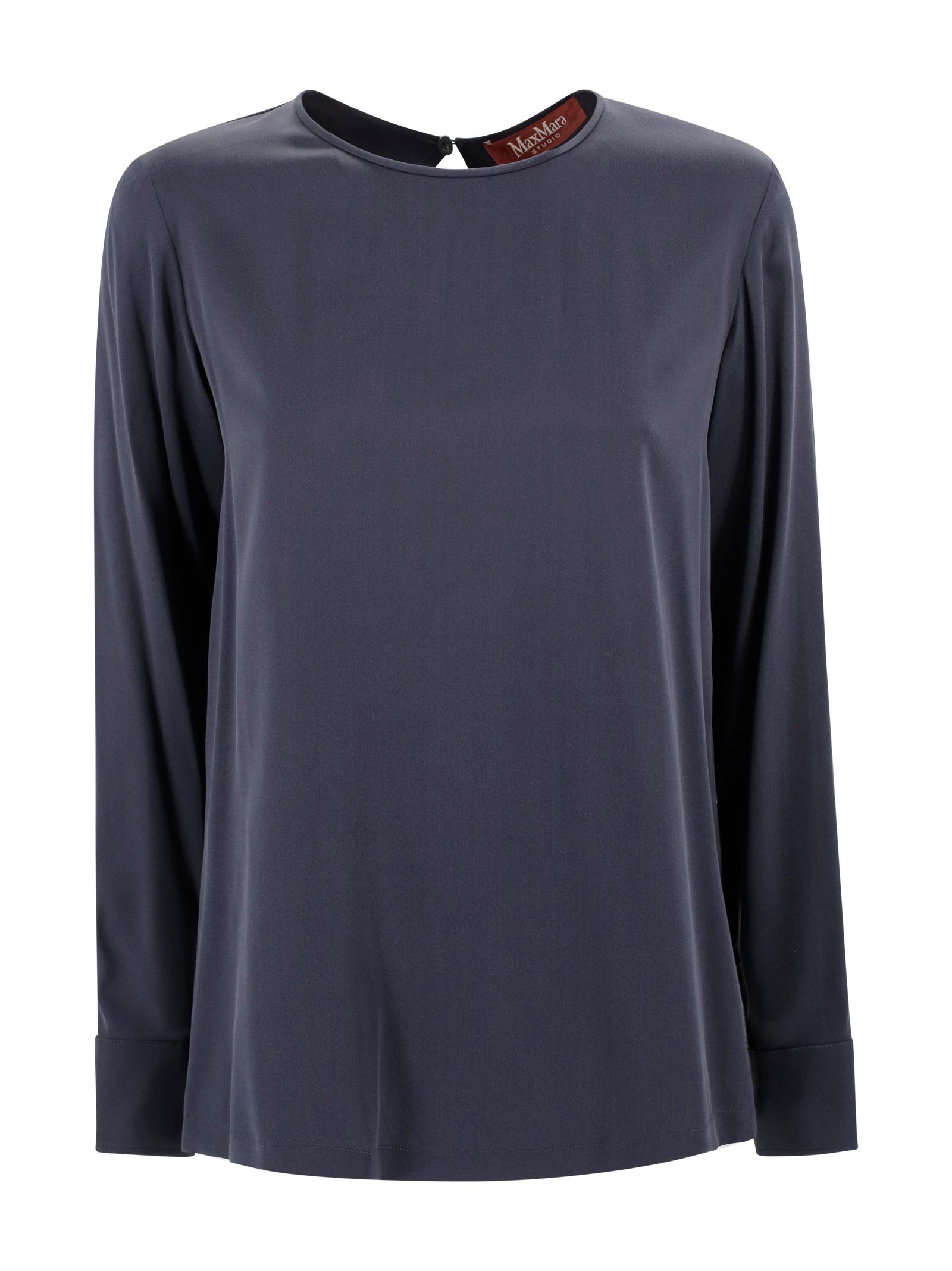 max mara studio shirts blu marino seta - women