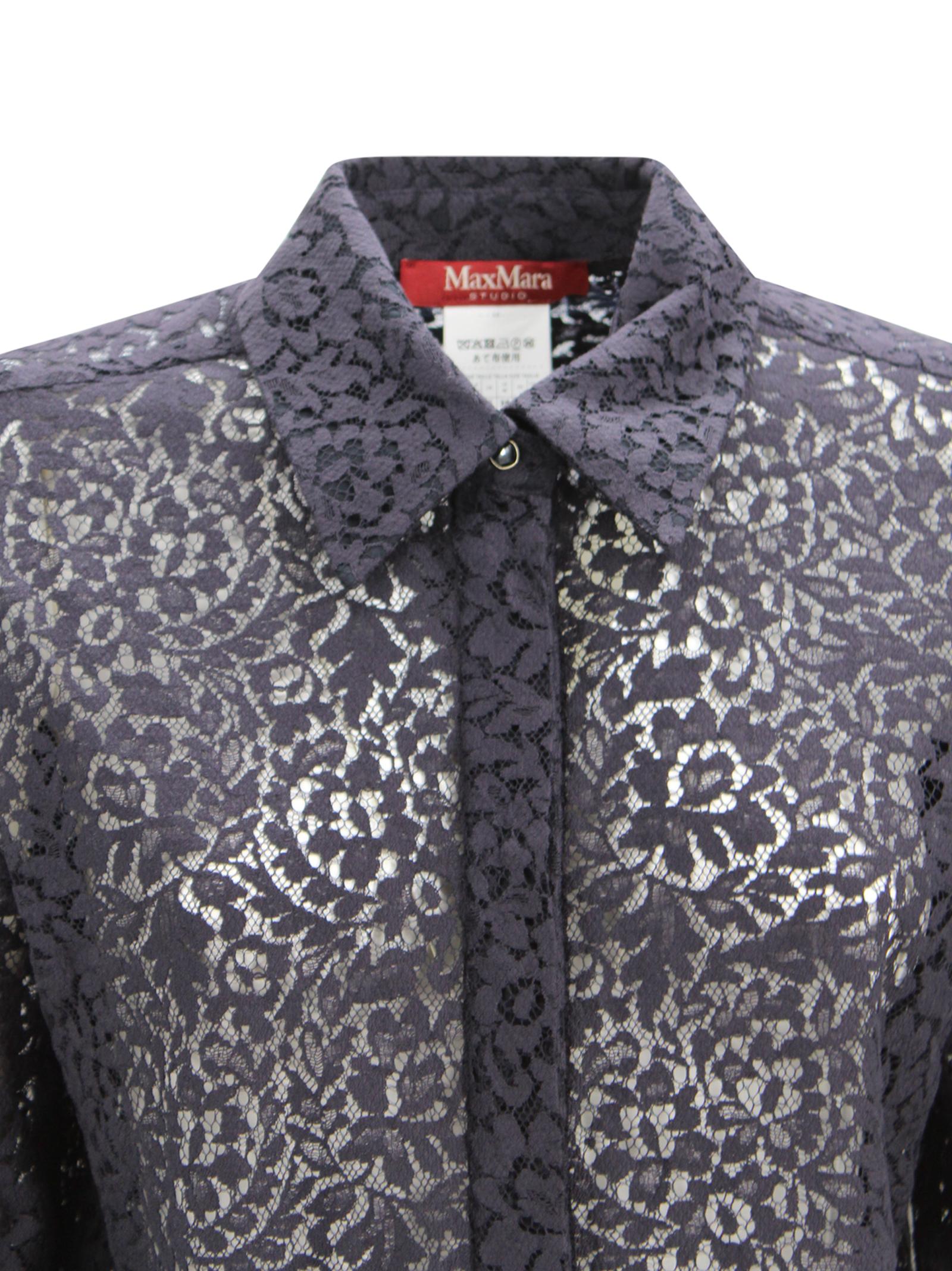 max mara studio shirts blue poliamide - women