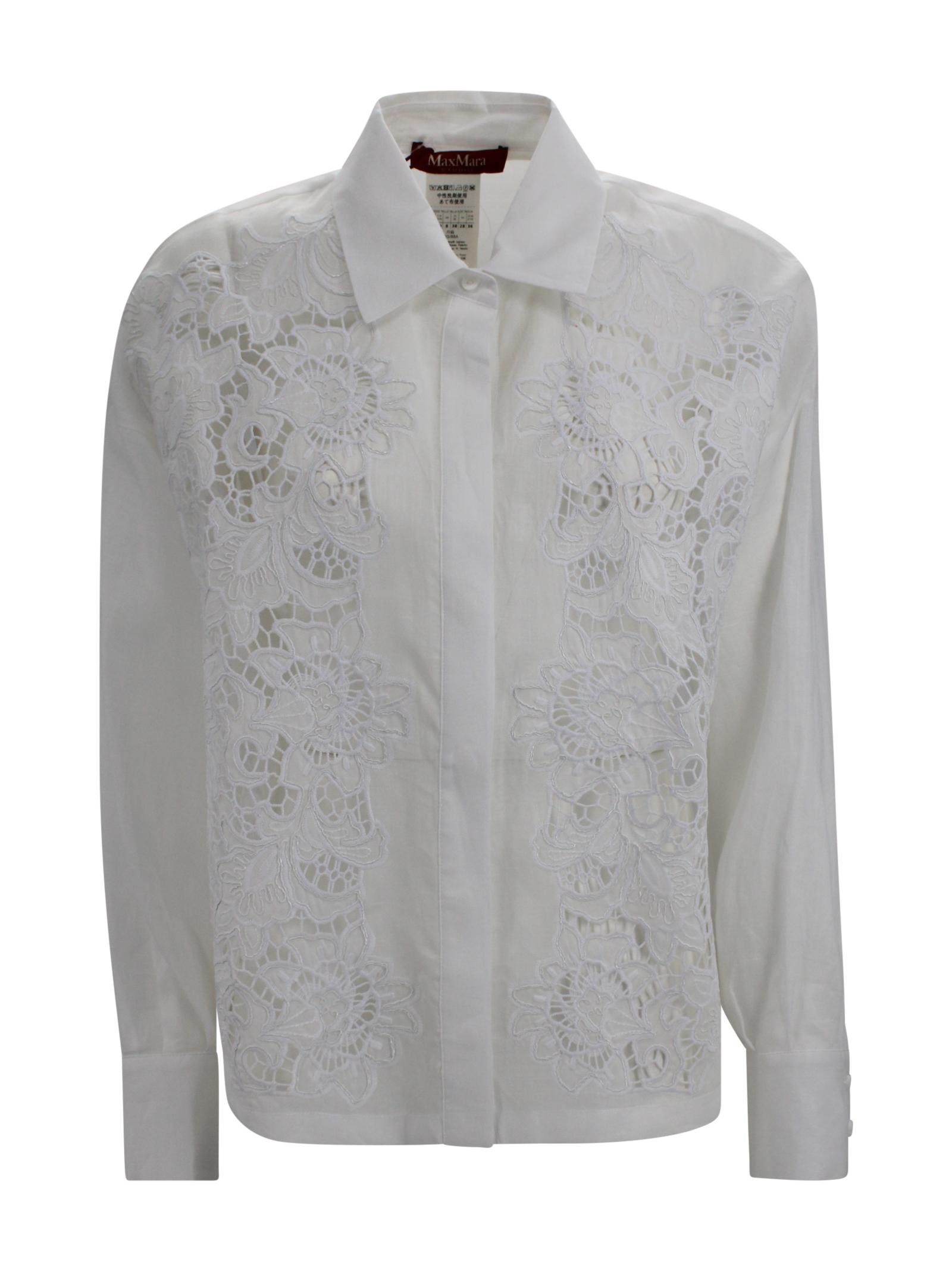 max mara studio shirts white ramie - women