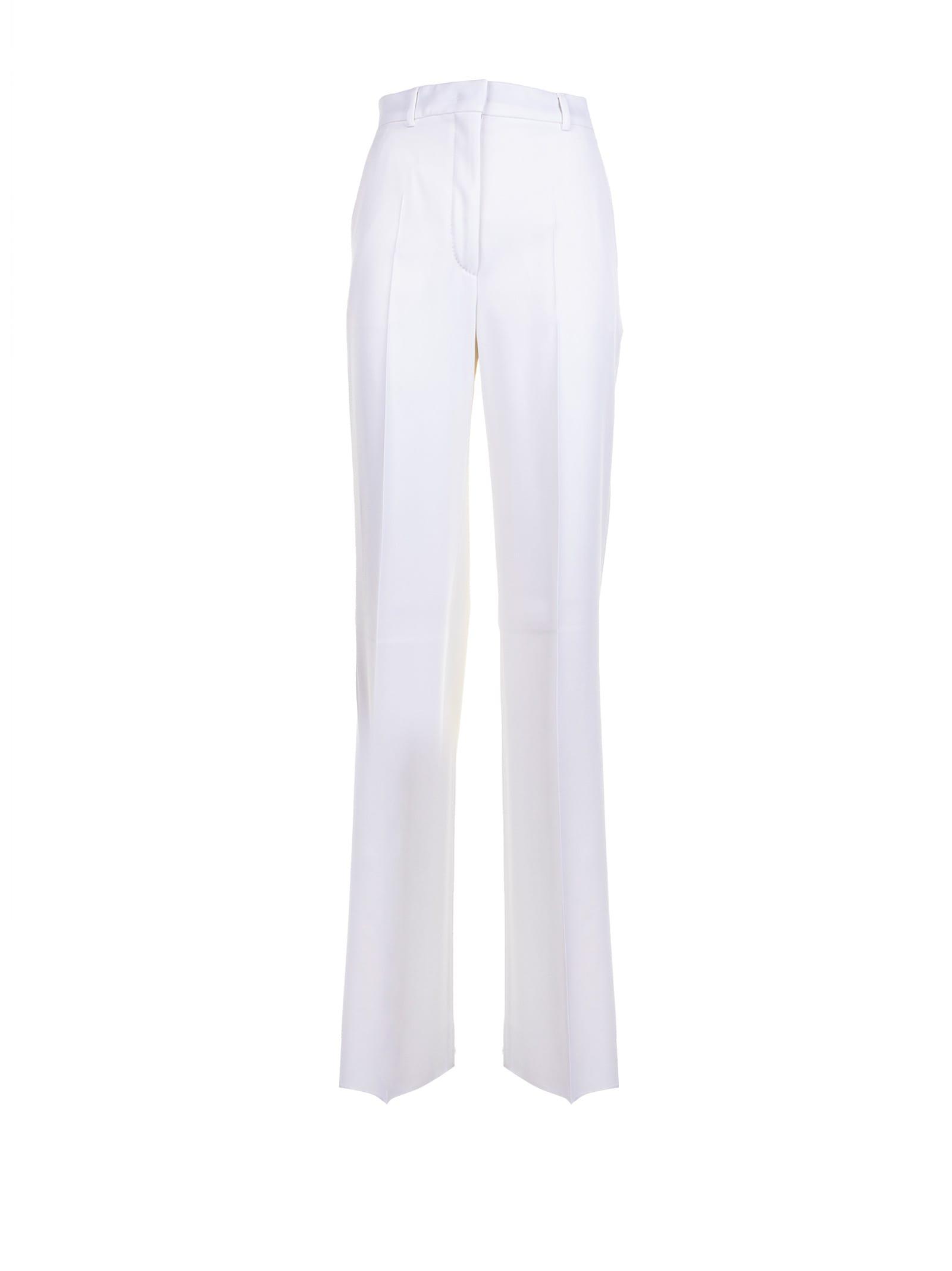 max mara studio straight trousers in wool satin