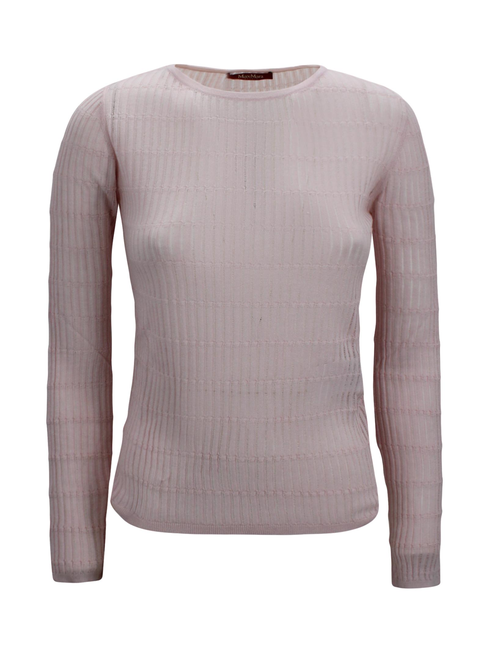 max mara studio top pink wool. silk - women