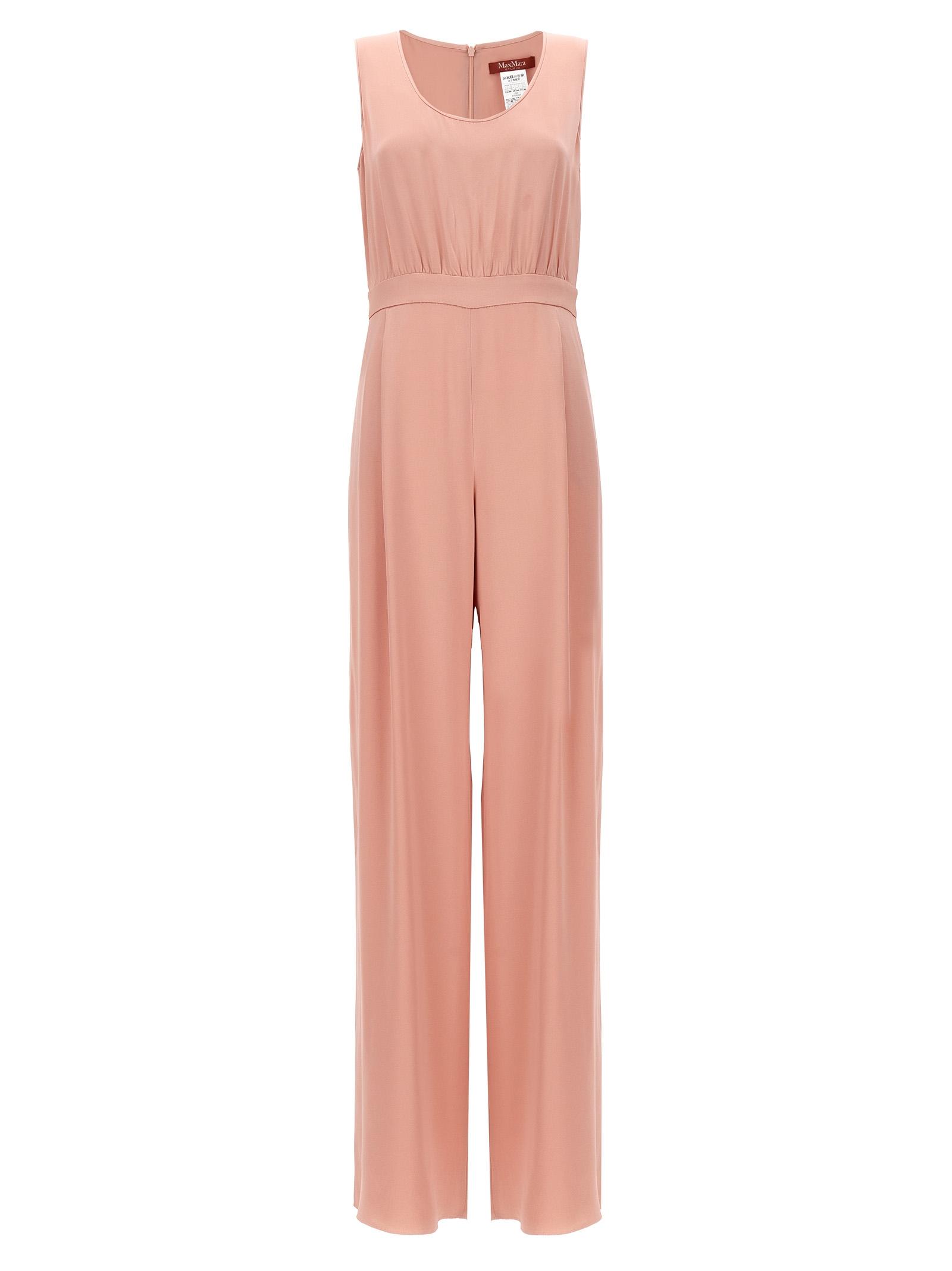 max mara studio tropea jumpsuit pink acetate jumpsuits - women