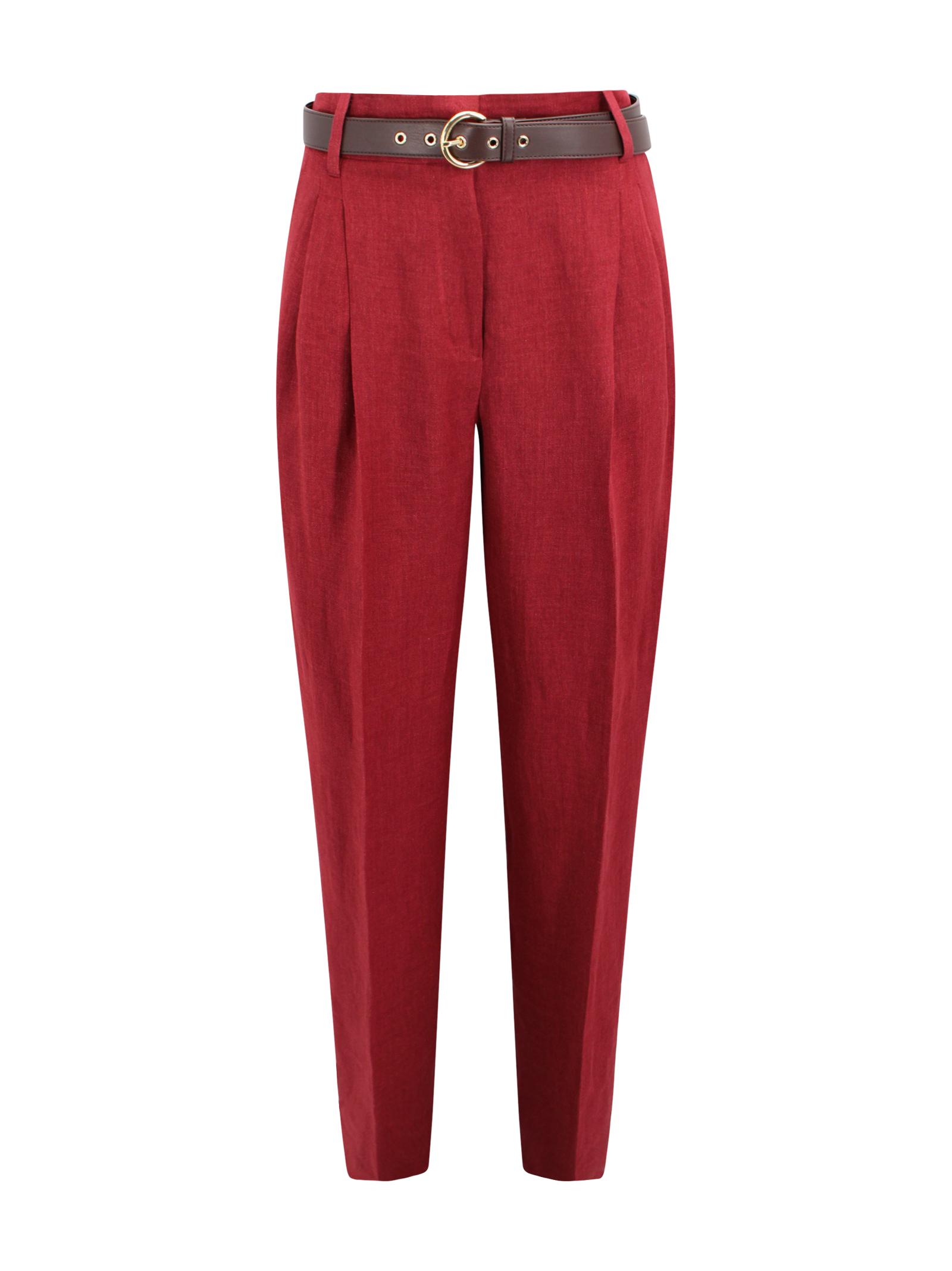 max mara studio trousers brown linen - women