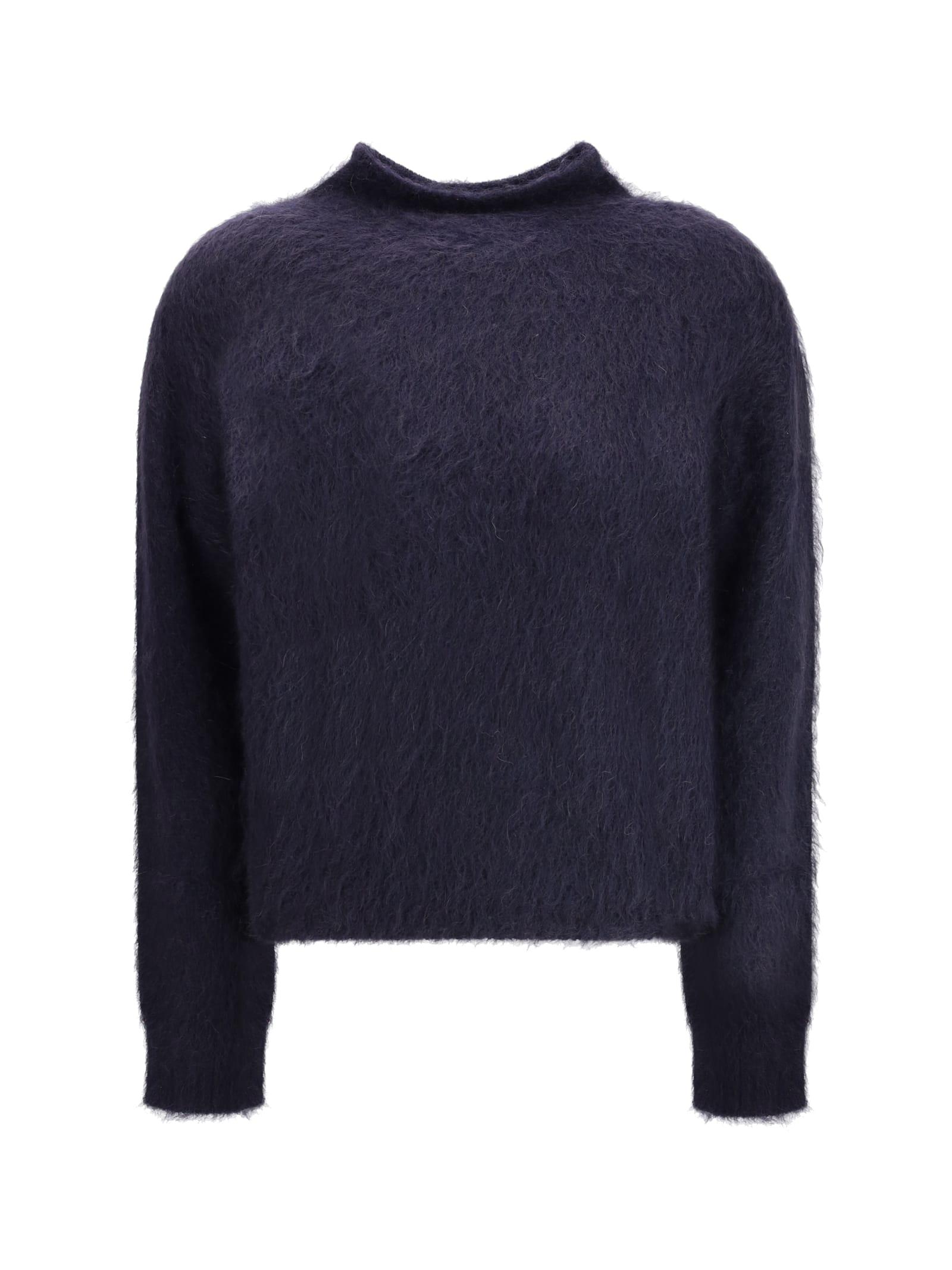 max mara studio turtleneck sweater in brushed mohair-blend yarn