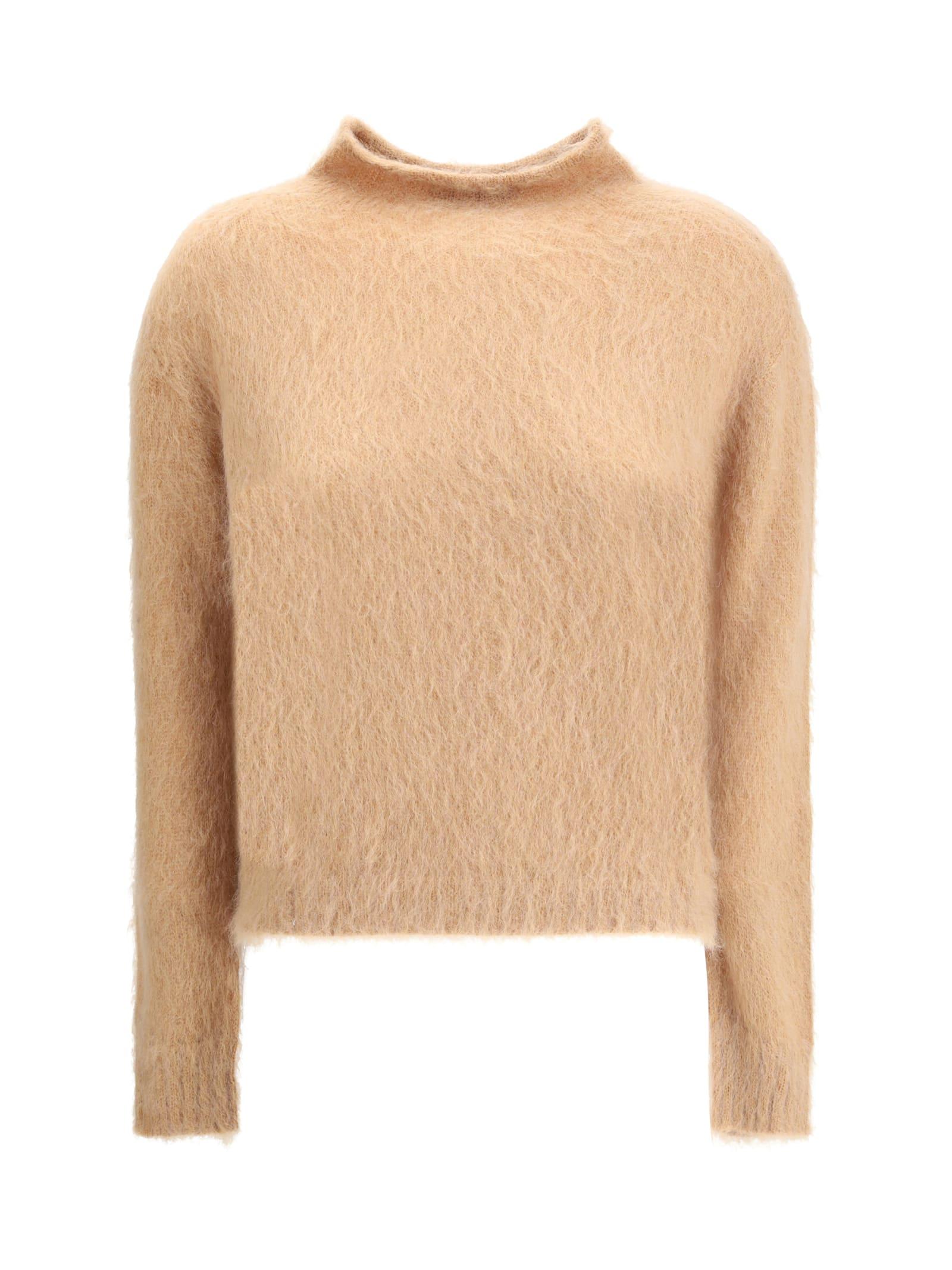 max mara studio turtleneck sweater in brushed mohair-blend yarn