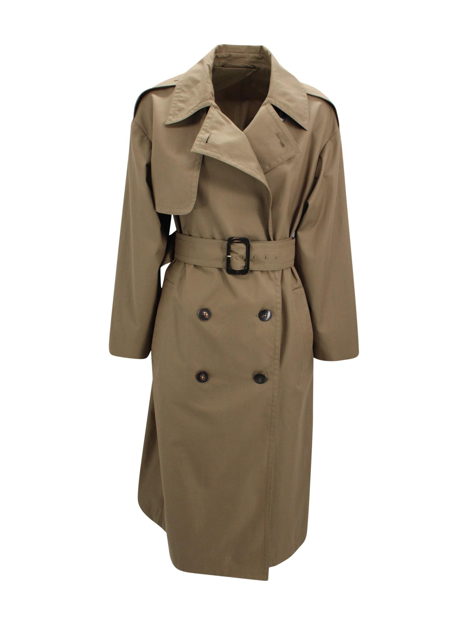 max mara studio water-repellent cotton-blend twill trench coat