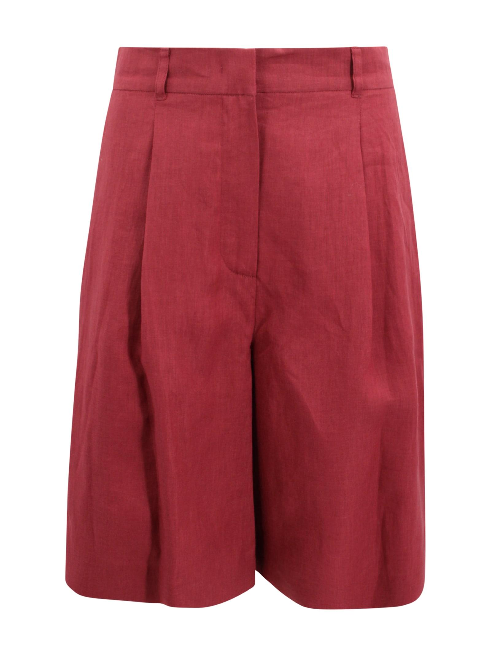 max mara studio wide-leg linen bermuda shorts
