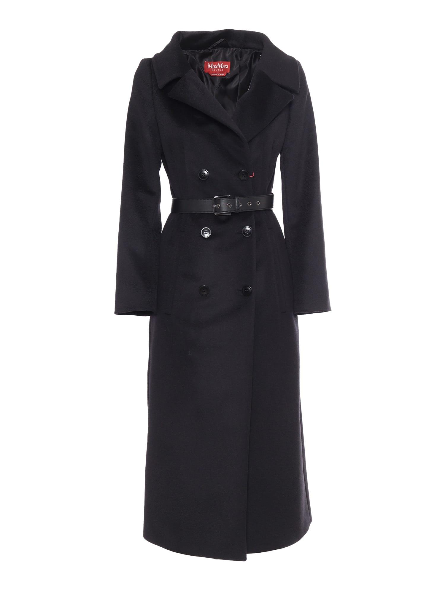 max mara studio yarden black coat