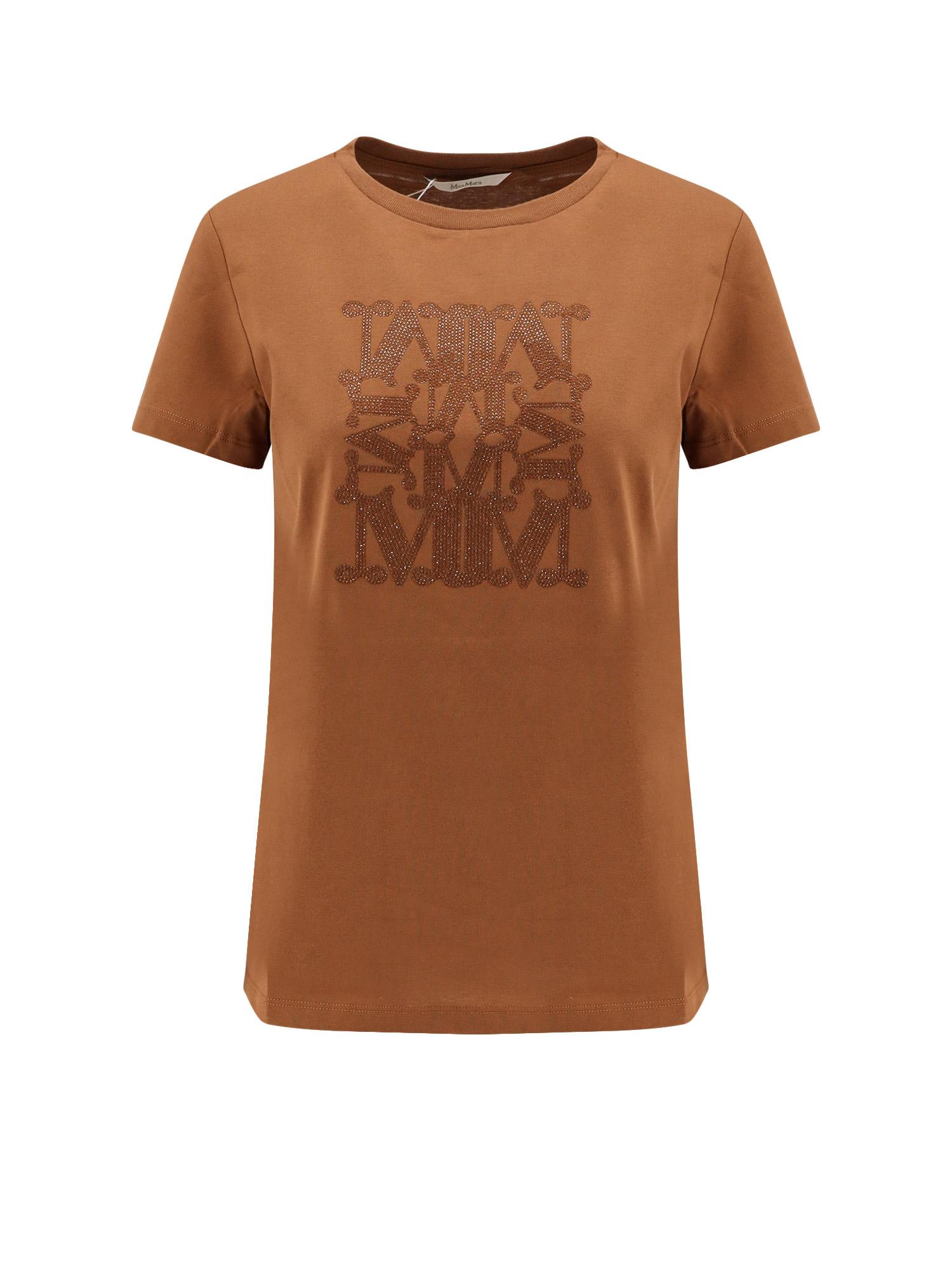 max mara t-shirts and polos brown 100 % cotone - women